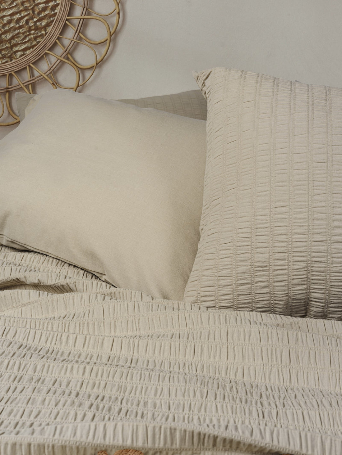 Cotton Box Liny Double Duvet Cover Set Sungai Beige