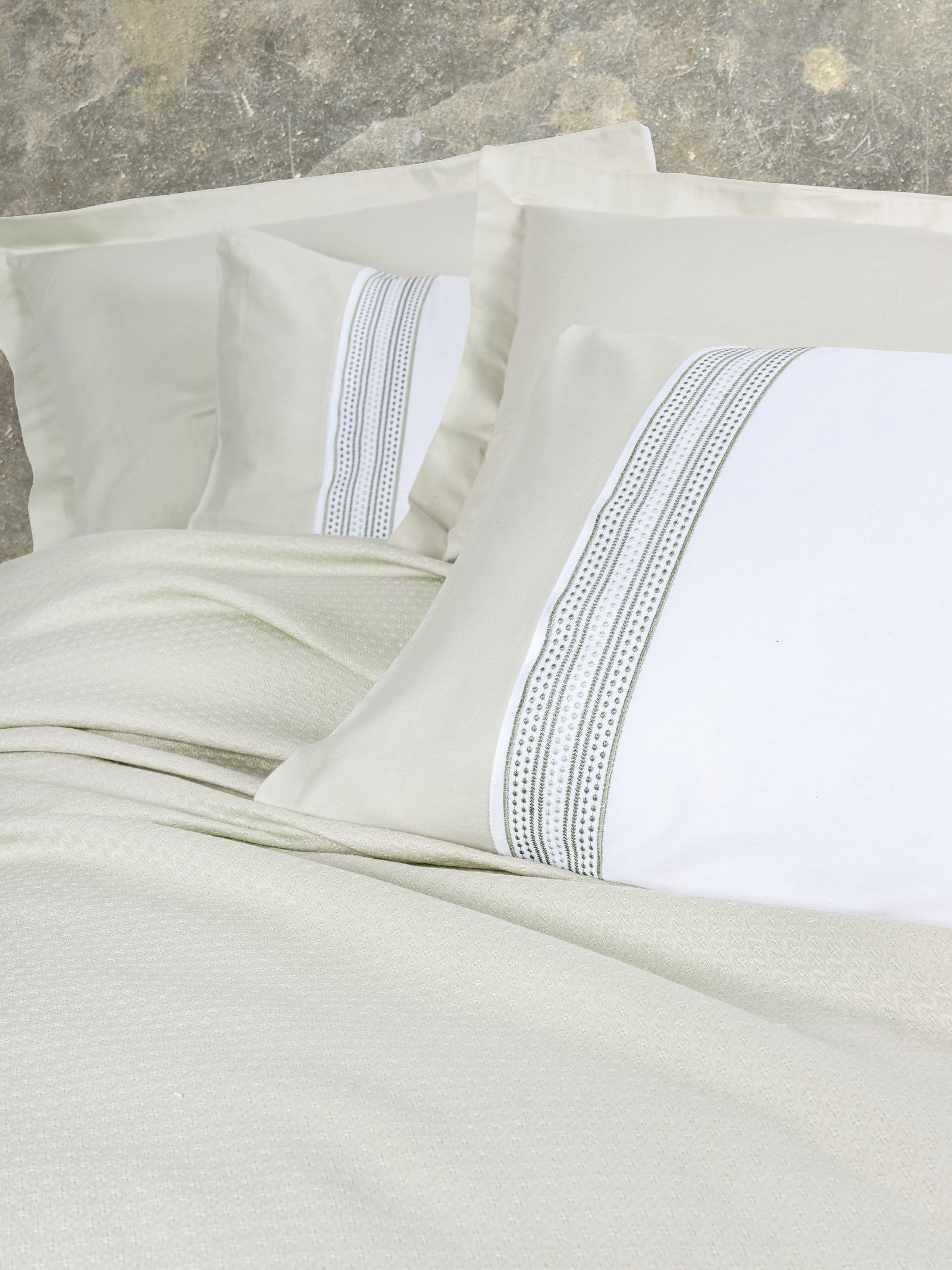 Двуспальный комплект покрывал Cotton Box Lusso Bamboo Lessy Green