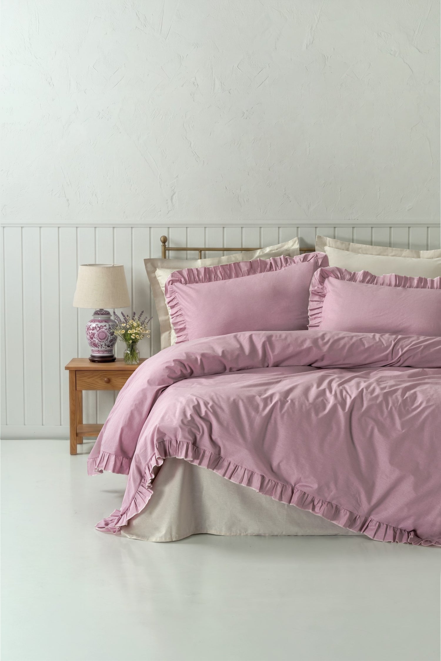 Cotton Box Maison Çift Kişilik Nevresim Takımı Lova Gül Kurusu-Bej