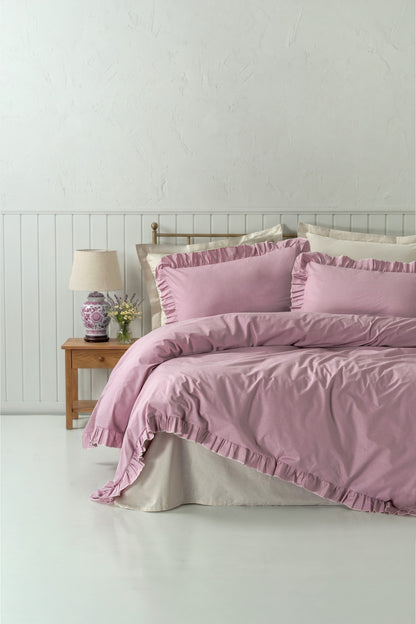 Cotton Box Maison Çift Kişilik Nevresim Takımı Lova Gül Kurusu-Bej