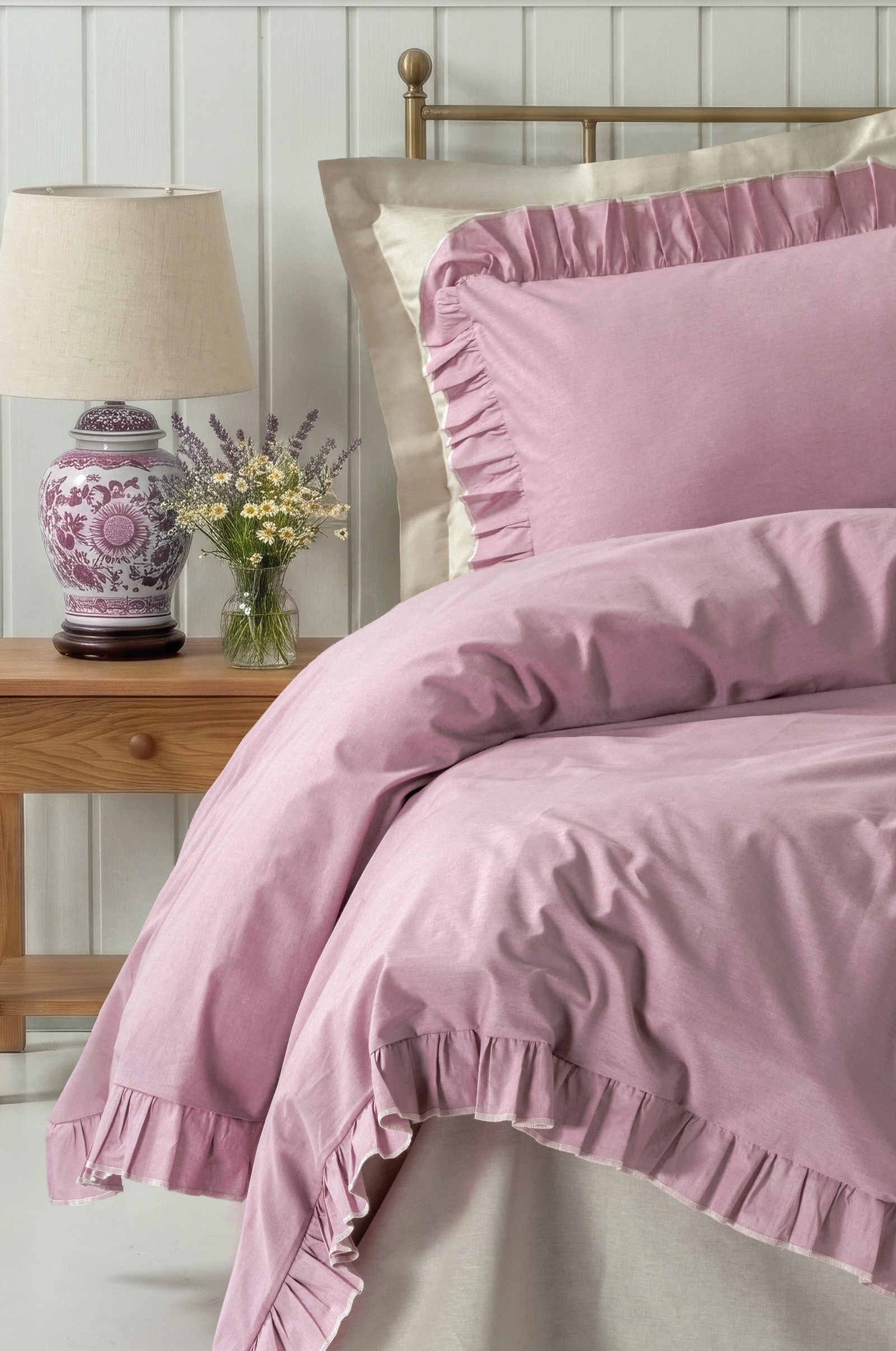 Cotton Box Maison Çift Kişilik Nevresim Takımı Lova Gül Kurusu-Bej