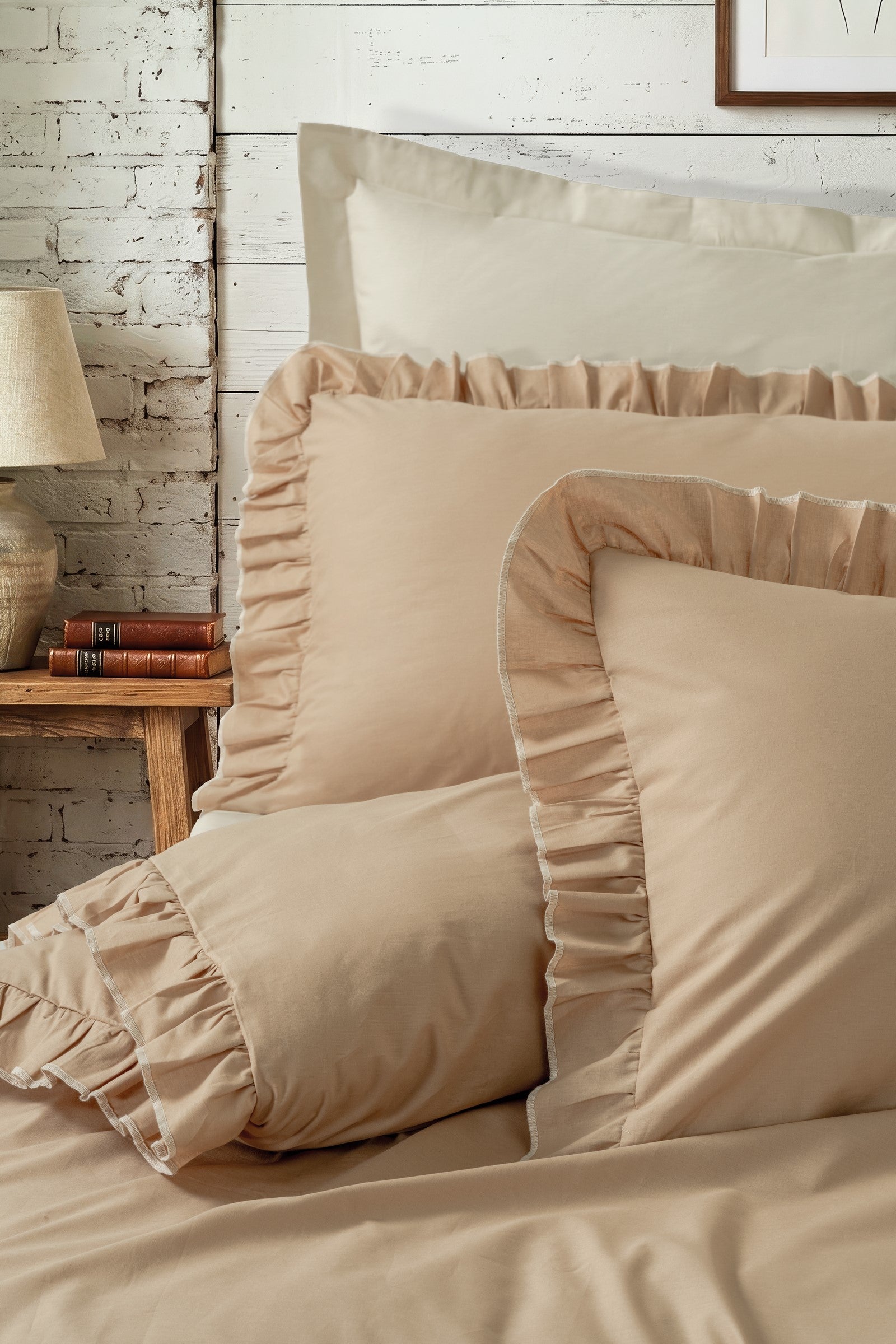 Cotton Box Maison Çift Kişilik Nevresim Takımı Lova Karamel-Bej