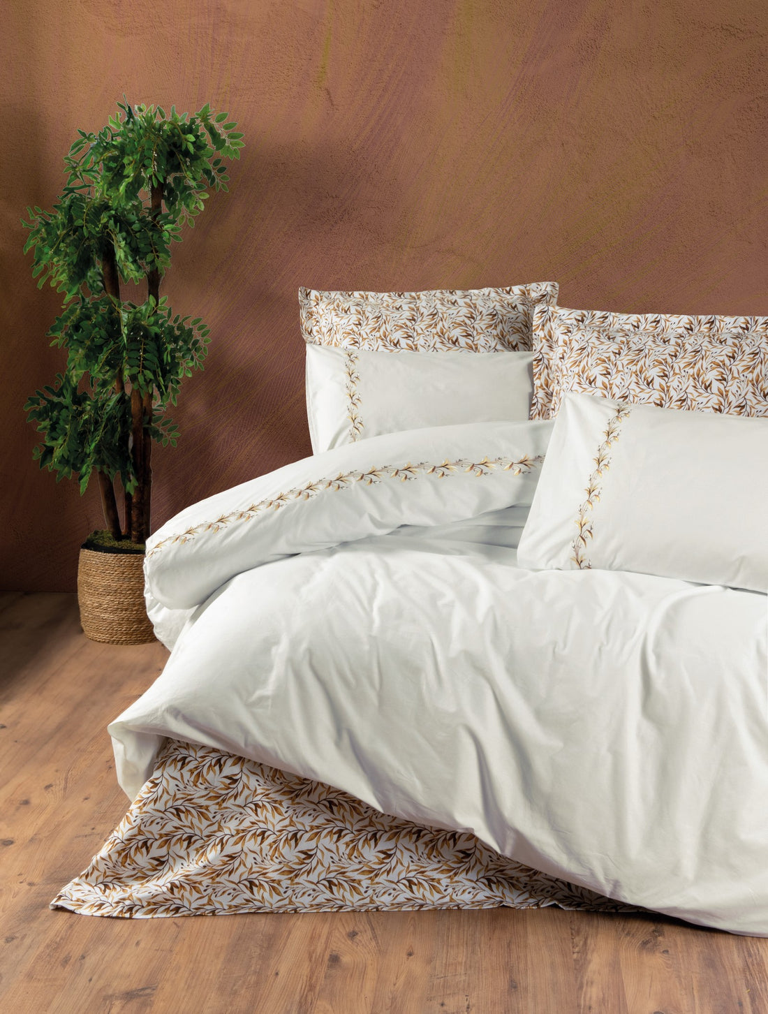 Cotton Box Majestic Çift Kişilik Nevresim Takımı Polite Tarçın
