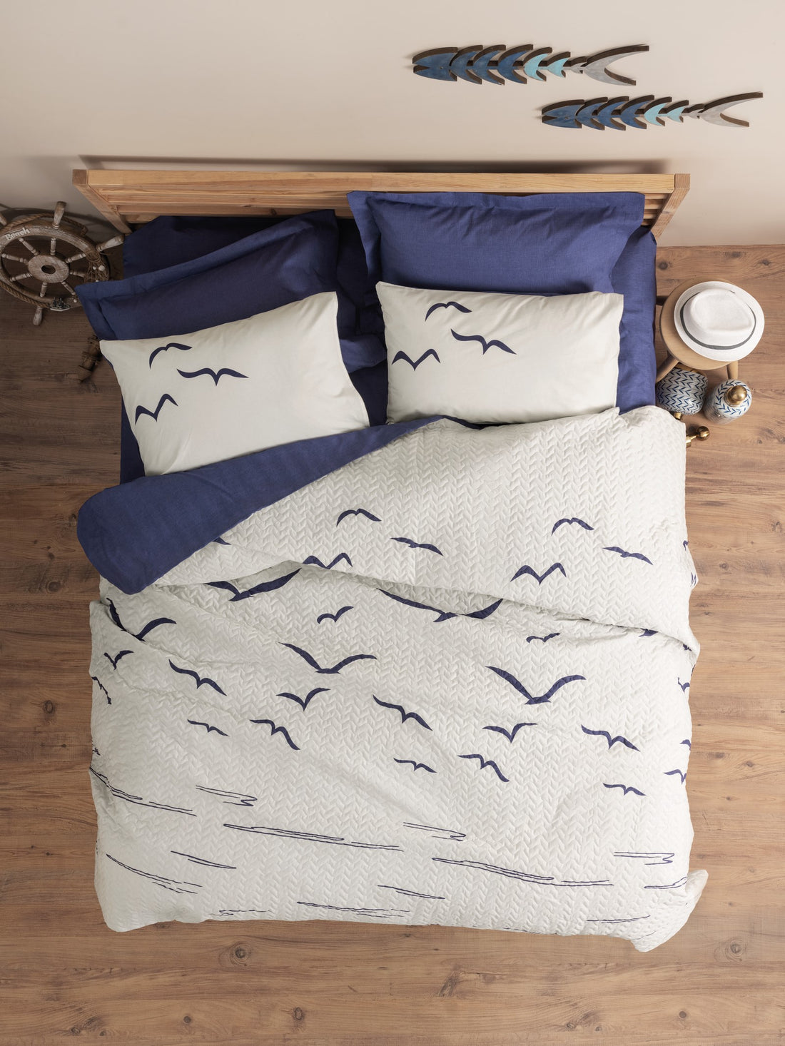 Cotton Box Maritime Single Complete Set Larum Dark Blue