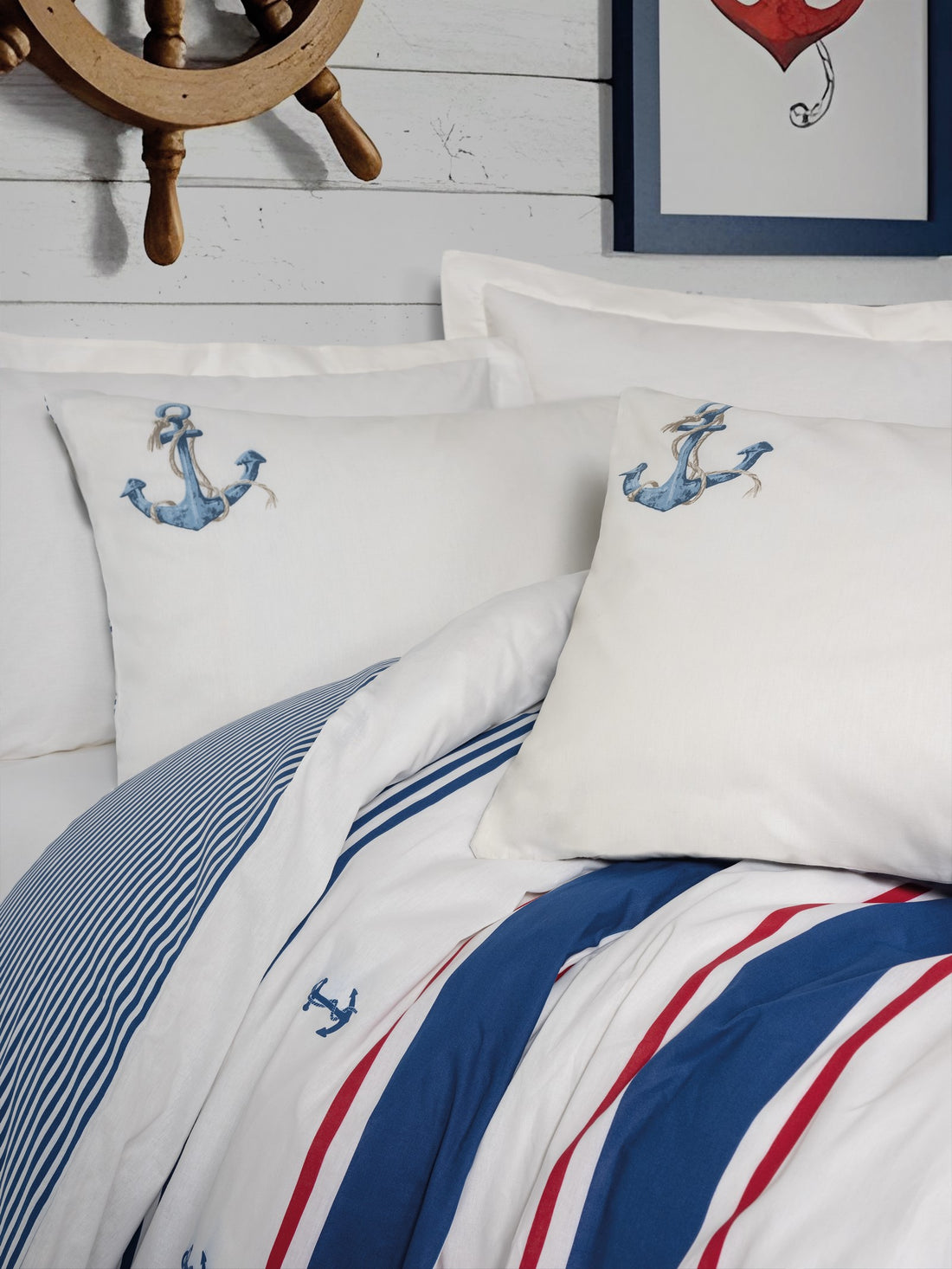 Cotton Box Maritime Tek Kişilik Nevresim Takımı Brine Ekru