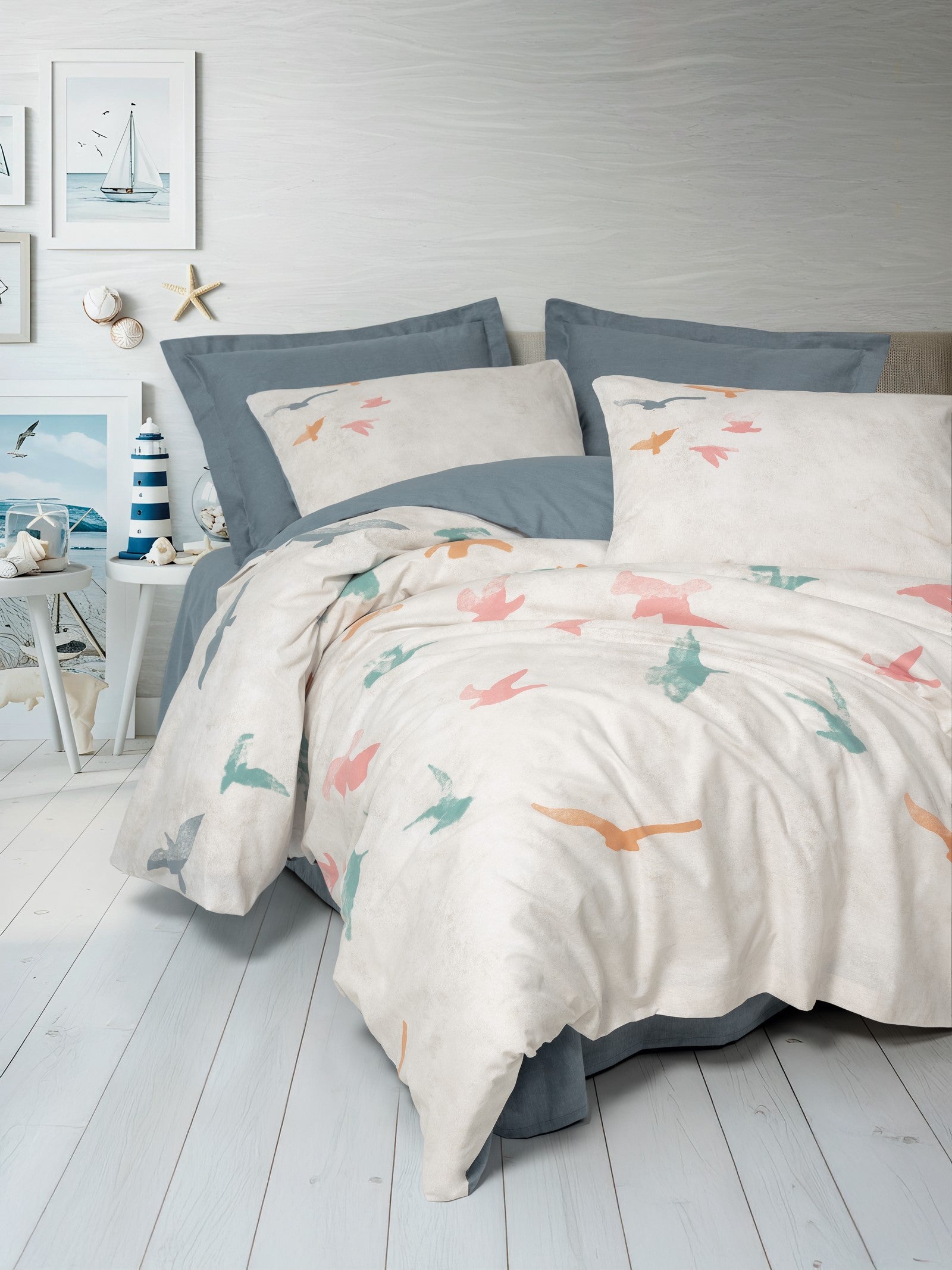 Комплект постельного белья Cotton Box Maritime для одного человека Kaija Blue