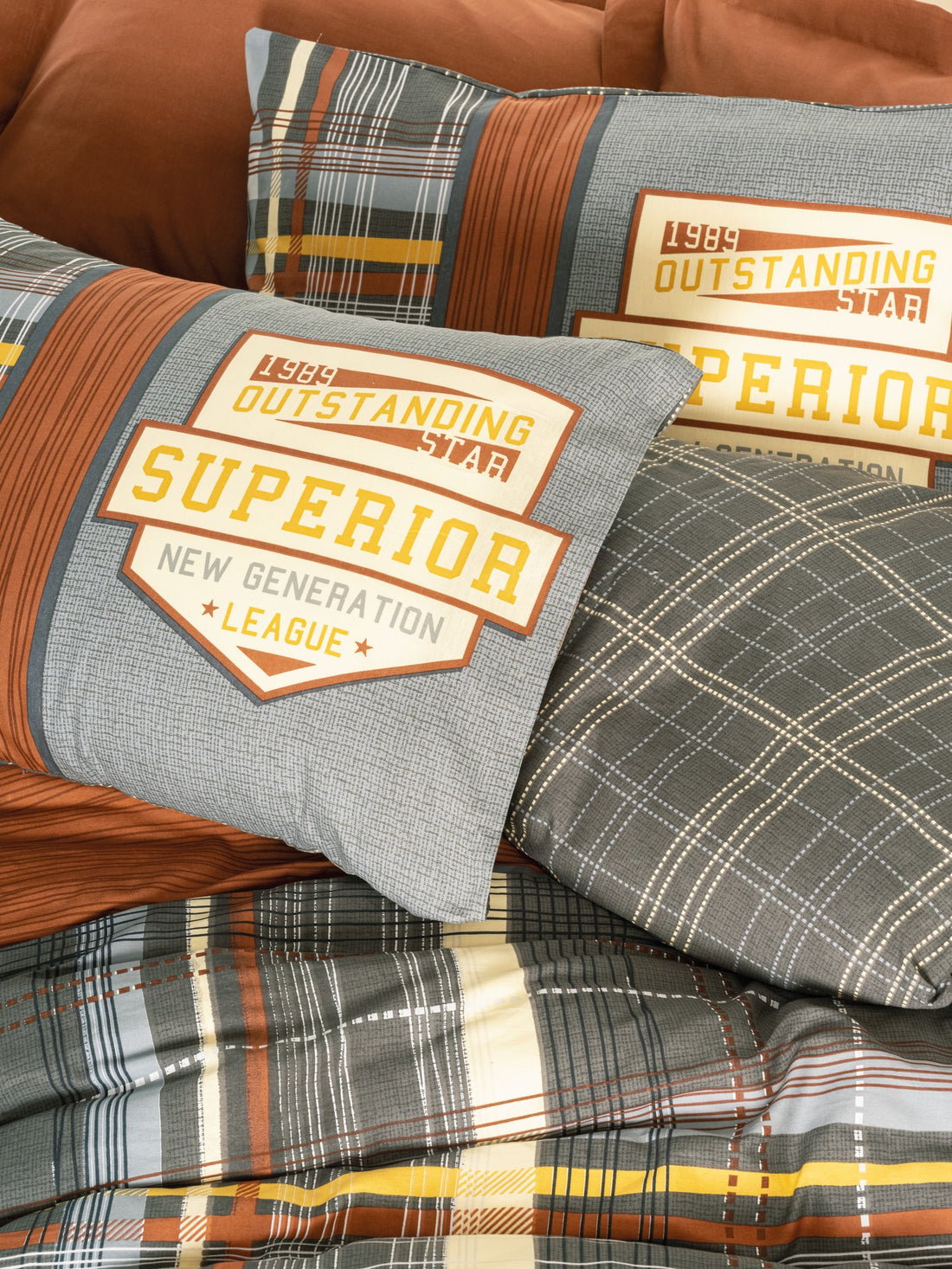 Комплект постельного белья Cotton Box Masculine с двумя пододеяльниками Ramiro Cinnamon