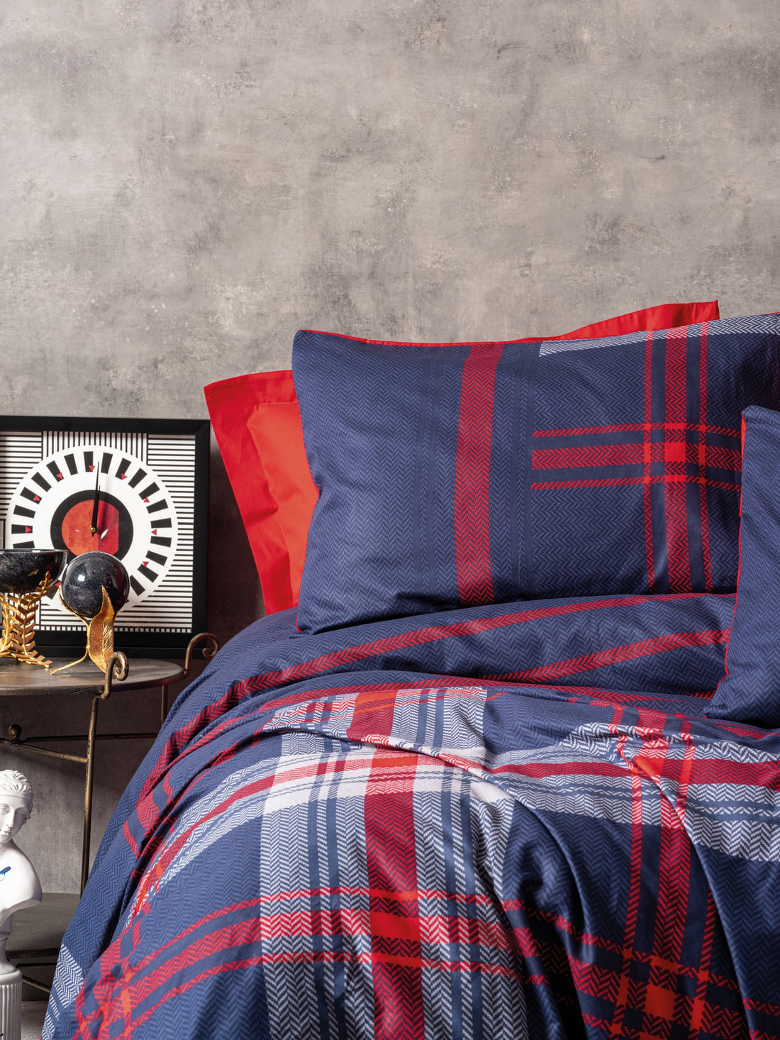 Cotton Box Masculine Single Duvet Cover Set Abel Red