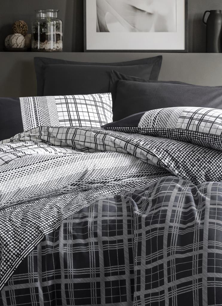 Cotton Box Masculine Single Duvet Cover Set Carlos Black