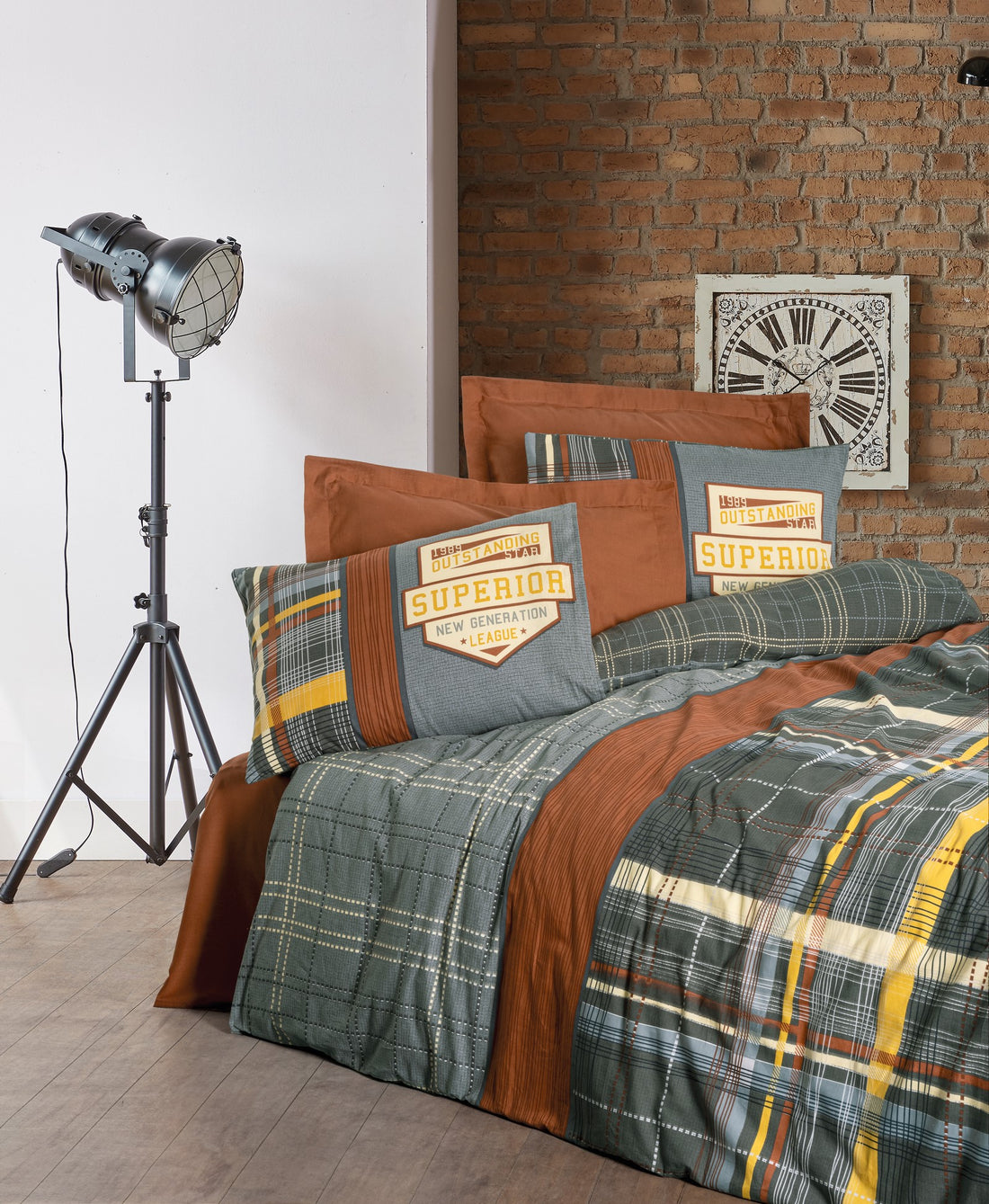 Cotton Box Masculine Single Duvet Cover Set Ramiro Cinnamon