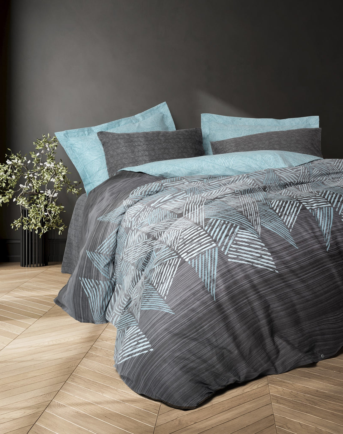 Cotton Box Modern Single Duvet Cover Set Arel Anthracite
