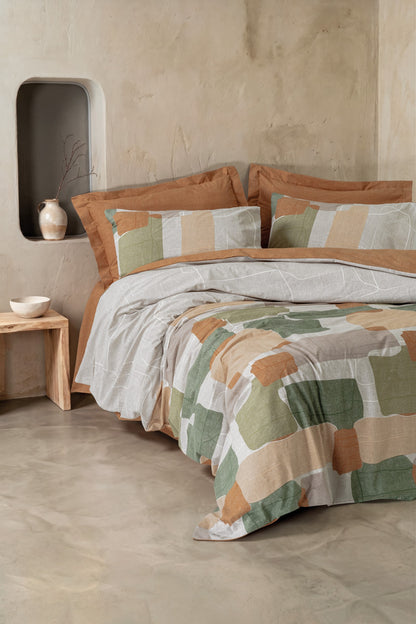 Cotton Box Modern Tek Kişilik Nevresim Takımı Mingle Karamel
