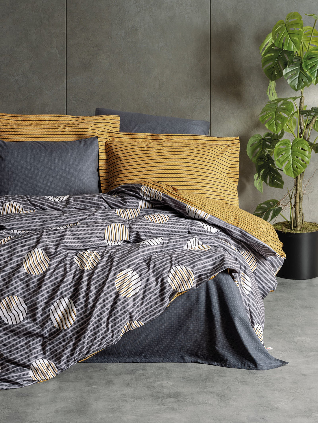 Cotton Box Modern Single Duvet Cover Set Strew Gray