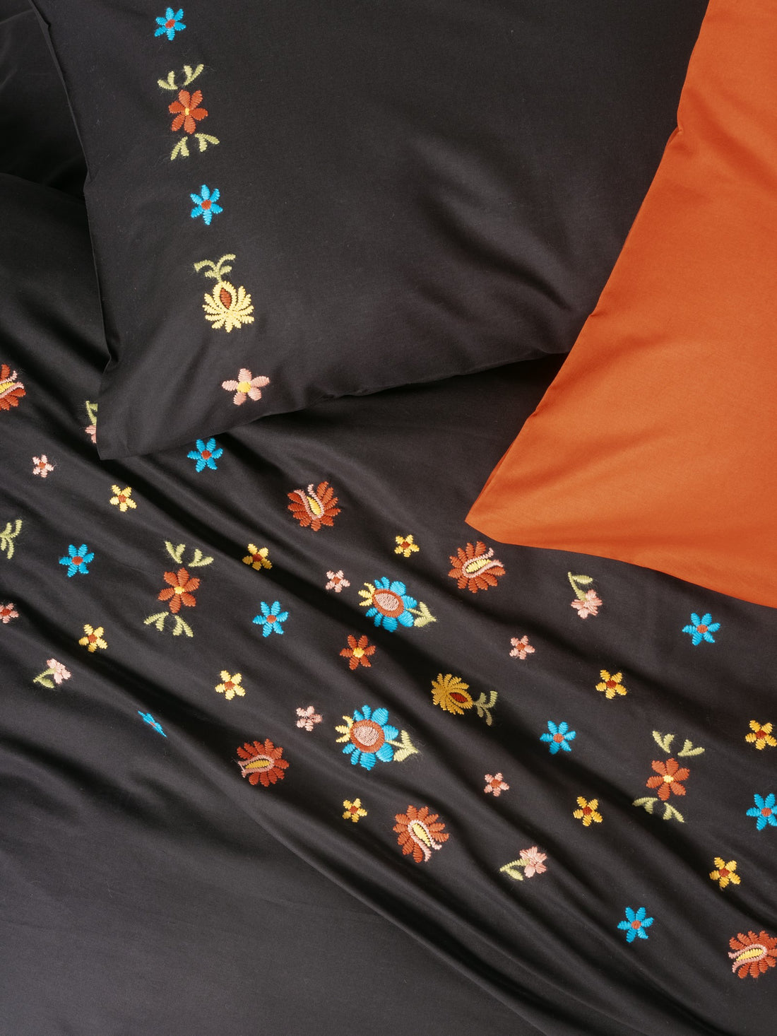Cotton Box Embroidered Ranforce Double Duvet Cover Set Liker Tile