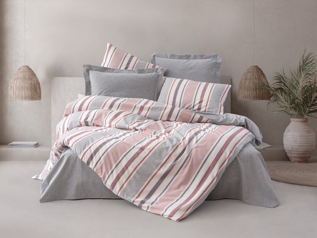 Cotton Box Natureforce Yarn Dyed Single Duvet Cover Set Duo Blue