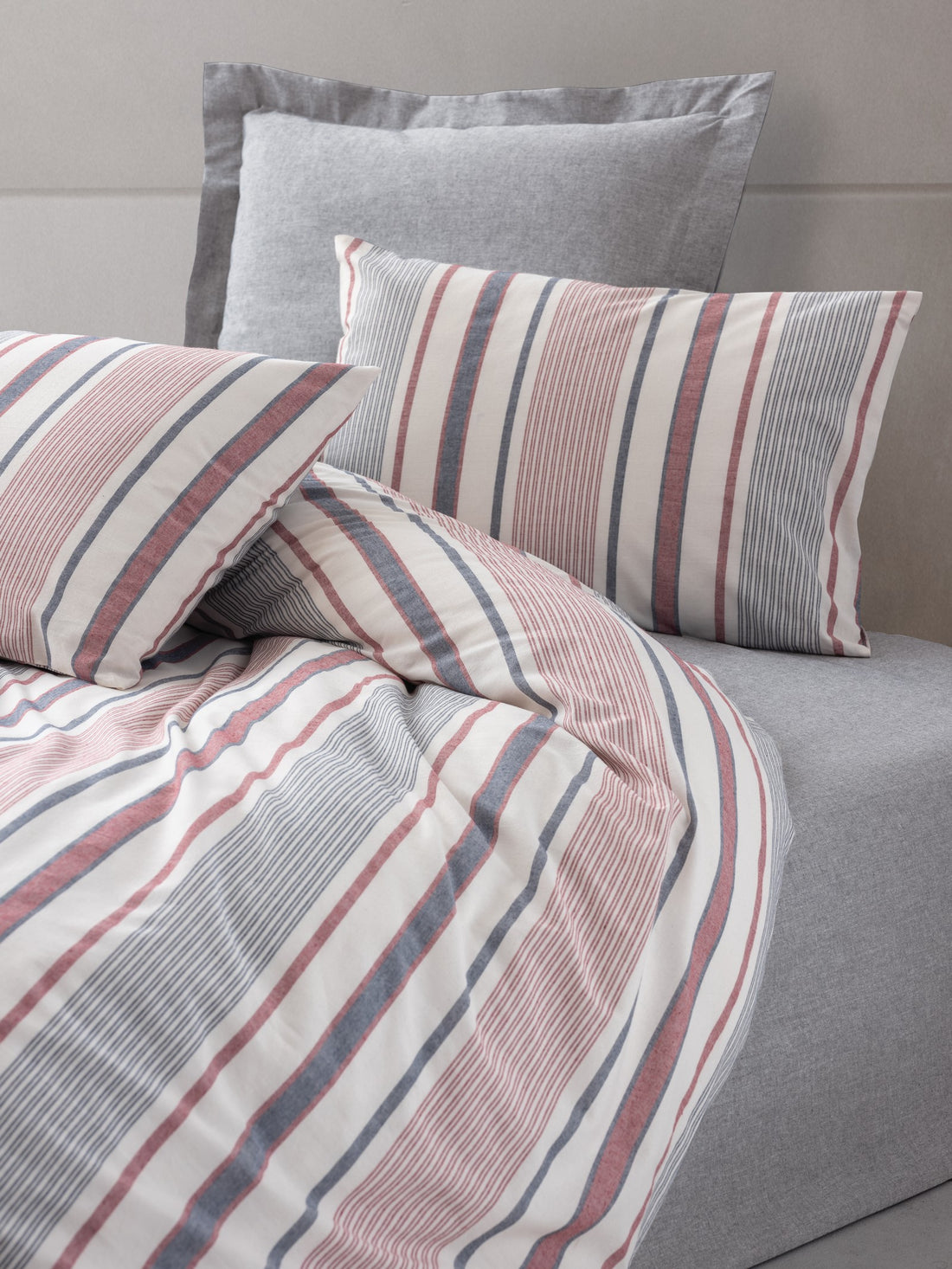 Cotton Box Natureforce Yarn Dyed Single Duvet Cover Set Duo Blue