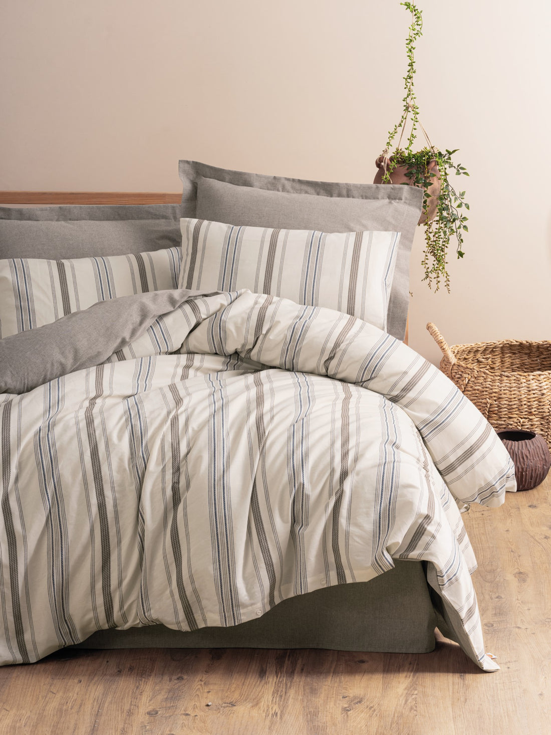 Cotton Box Natureforce Yarn Dyed Single Duvet Cover Set Neoma Mink
