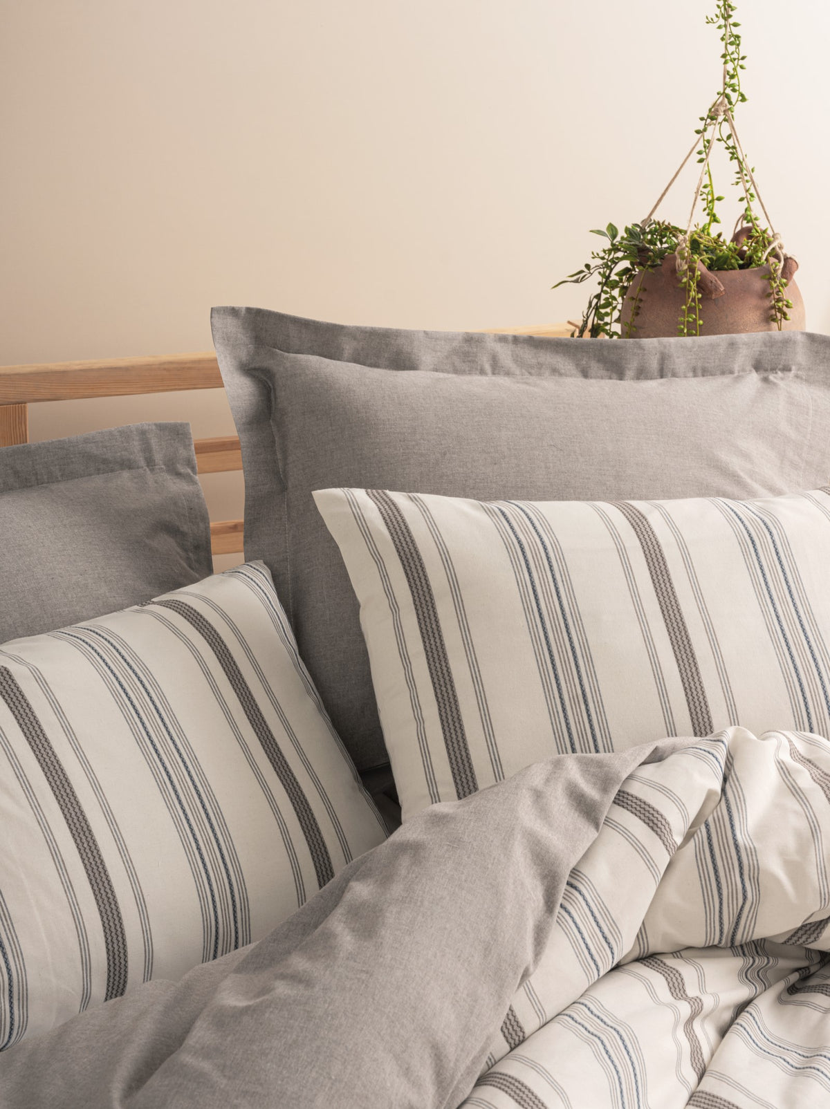 Cotton Box Natureforce Yarn Dyed Single Duvet Cover Set Neoma Mink