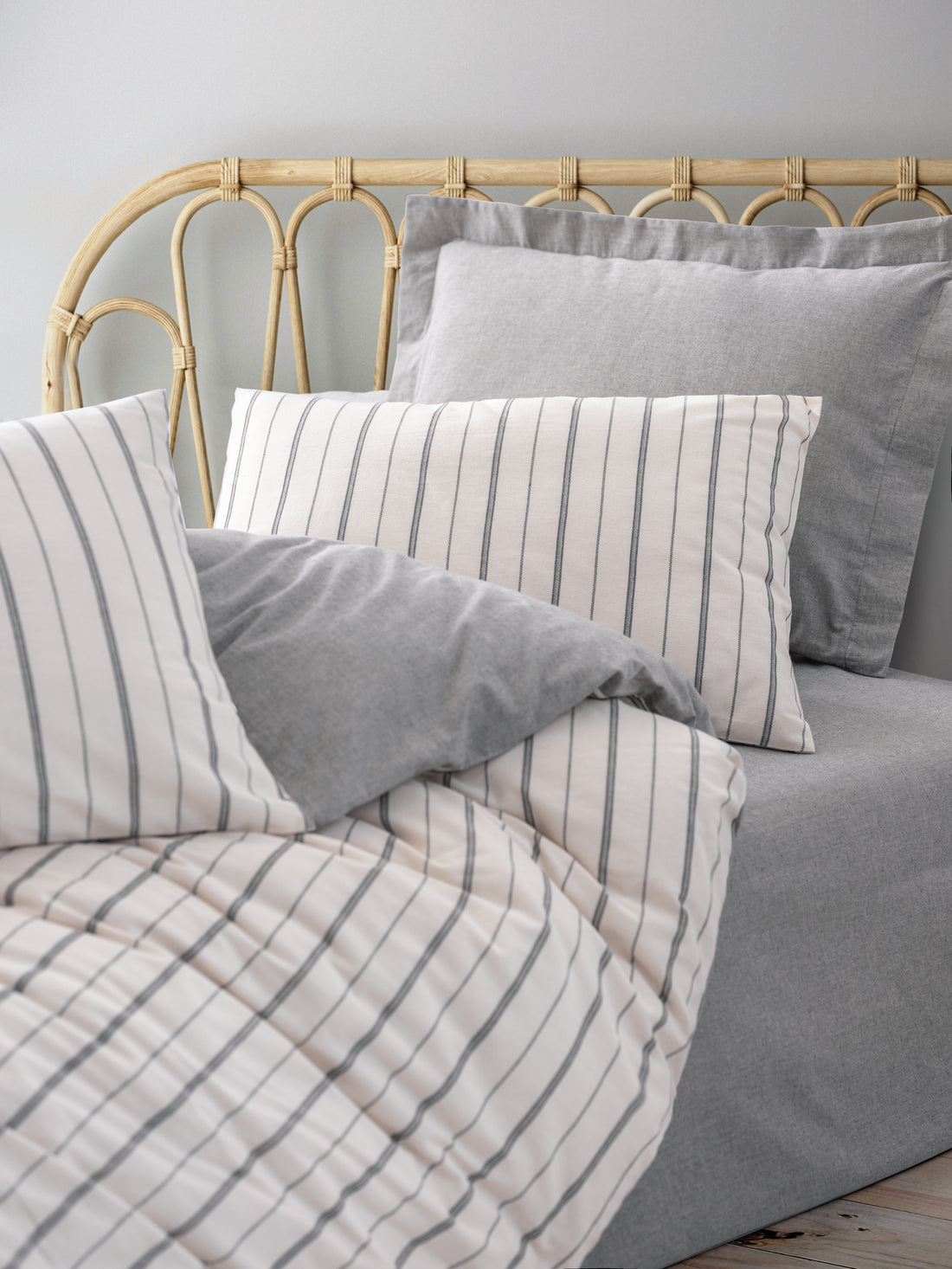 Cotton Box Natureforce Yarn Dyed Single Duvet Cover Set Unus Gray