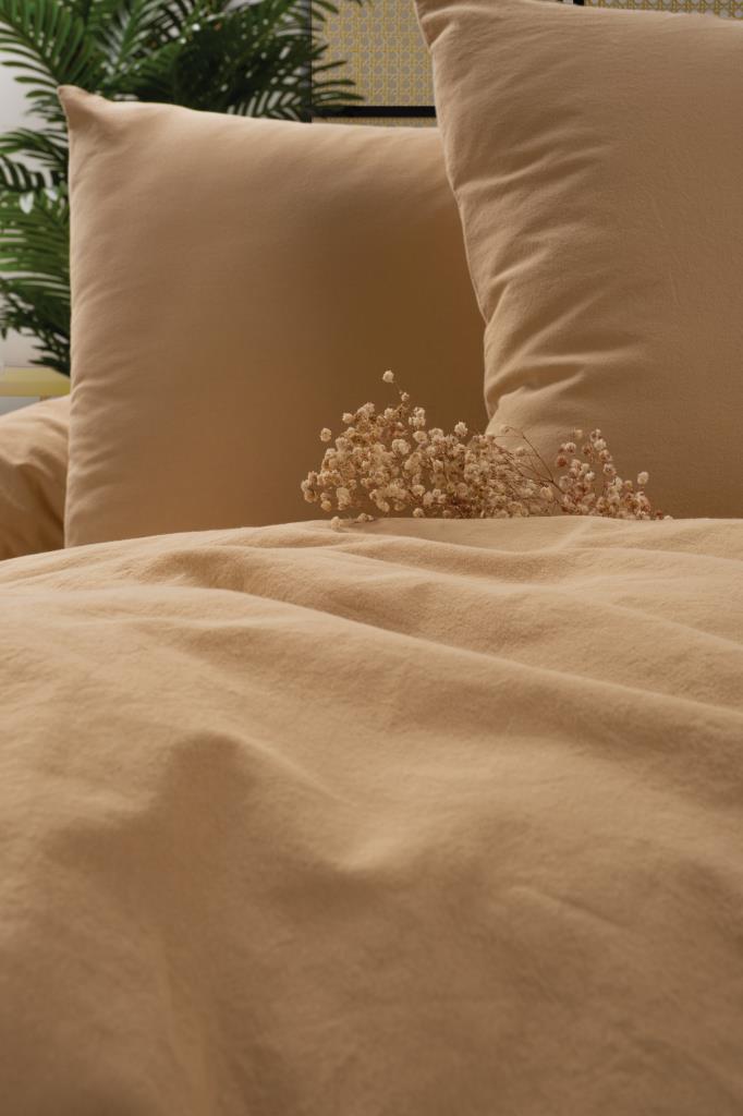 Cotton Box Neat Double Duvet Cover Set Beige-Cream