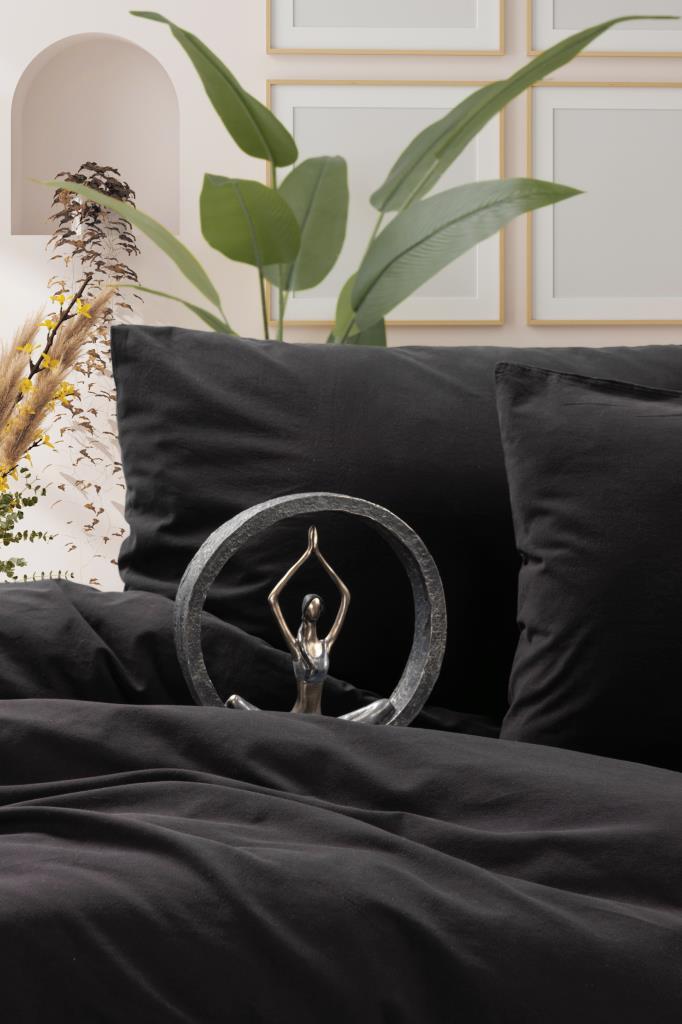 Cotton Box Neat Double Duvet Cover Set Black