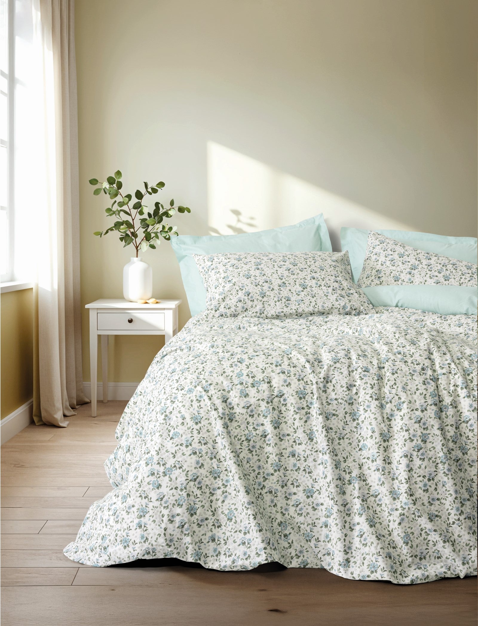 Cotton Box Petite Çift Kişilik Lastikli Çarşaflı Nevresim Takımı Nola Mint