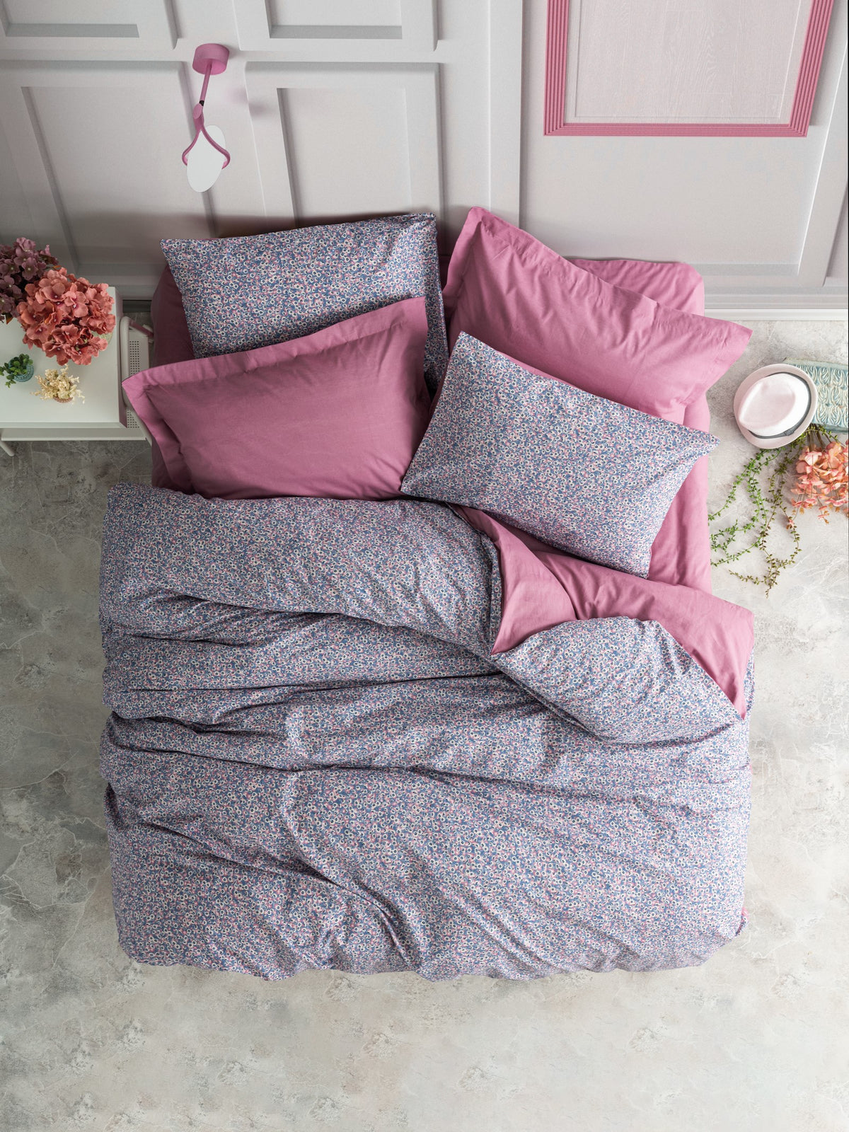 Комплект пододеяльников Cotton Box Petite с простыней на резинке, цвет Penny Rose, высушенный
