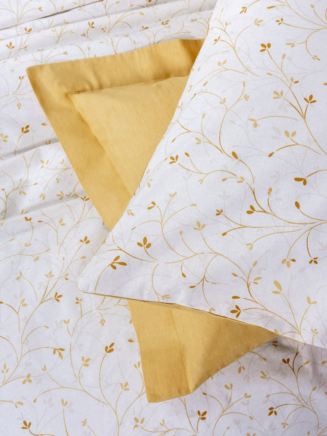 Cotton Box Petite Double Fitted Sheet Duvet Cover Set Tiny Mustard