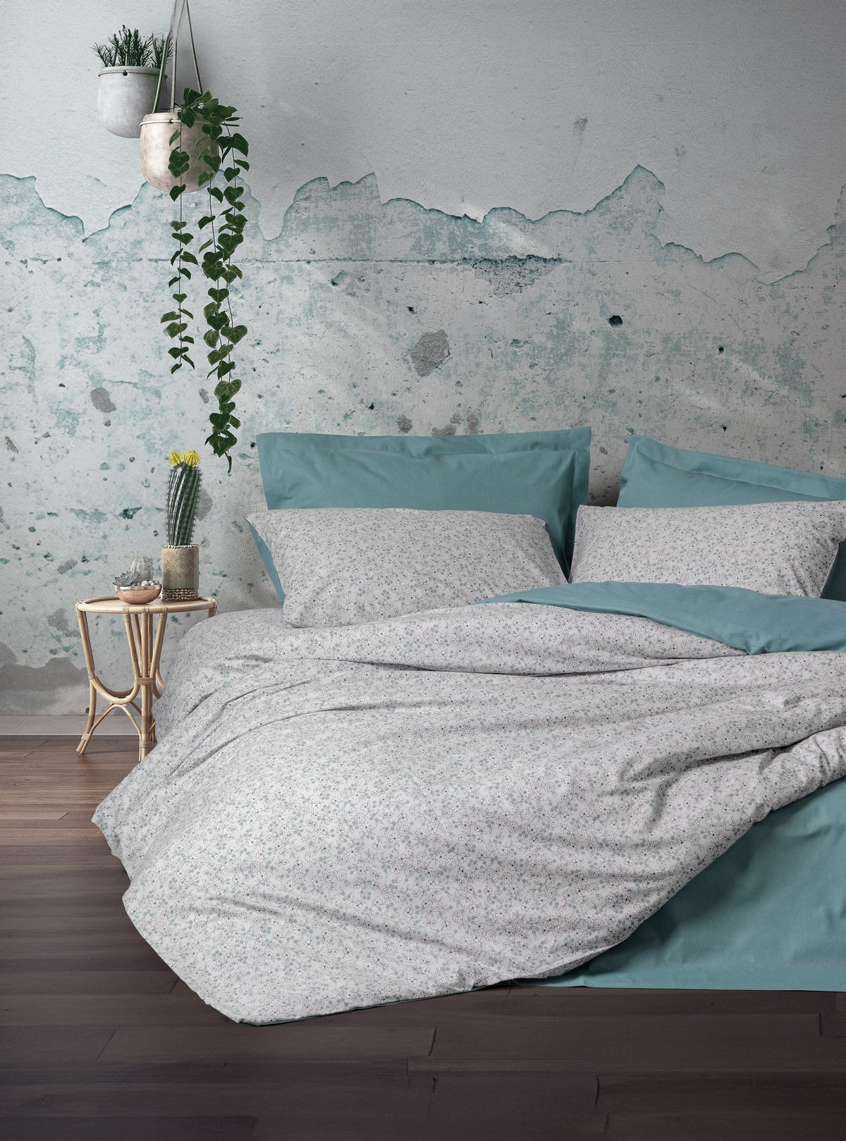 Комплект постельного белья Cotton Box Petite с простыней на резинке, цвет «июньская мята»