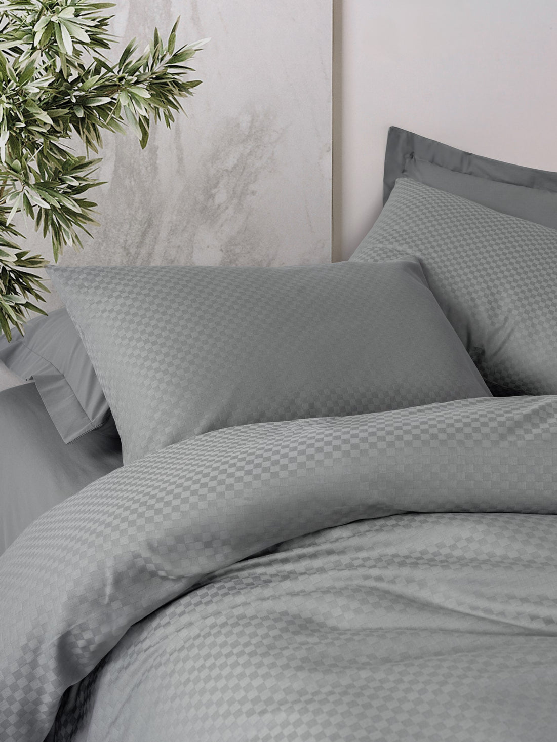 Cotton Box Plaid Ranforce Çift Kişilik Nevresim Takımı Gri