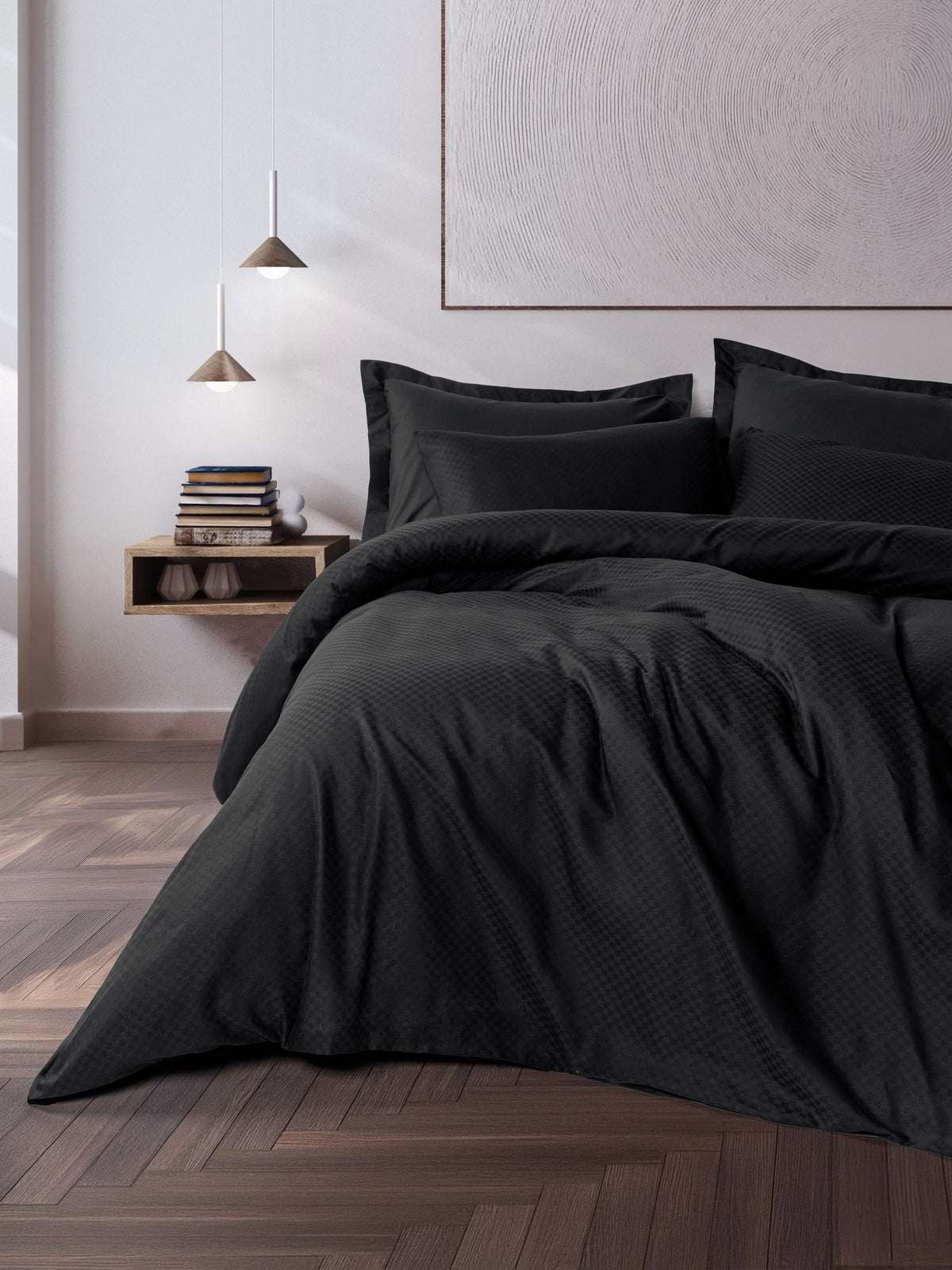 Cotton Box Plaid Ranforce Çift Kişilik Nevresim Takımı Siyah
