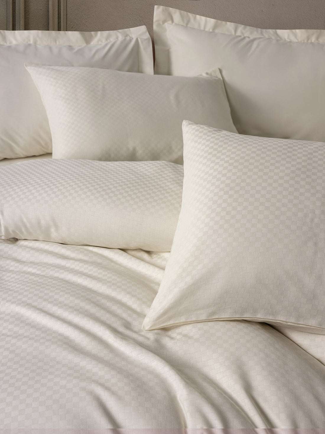 Cotton Box Plaid Ranforce Single Duvet Cover Set Cream