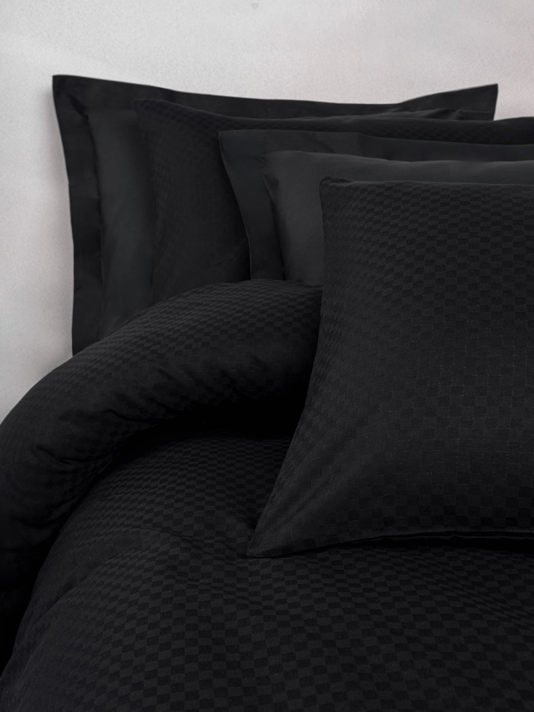 Cotton Box Plaid Ranforce Single Duvet Cover Set Black