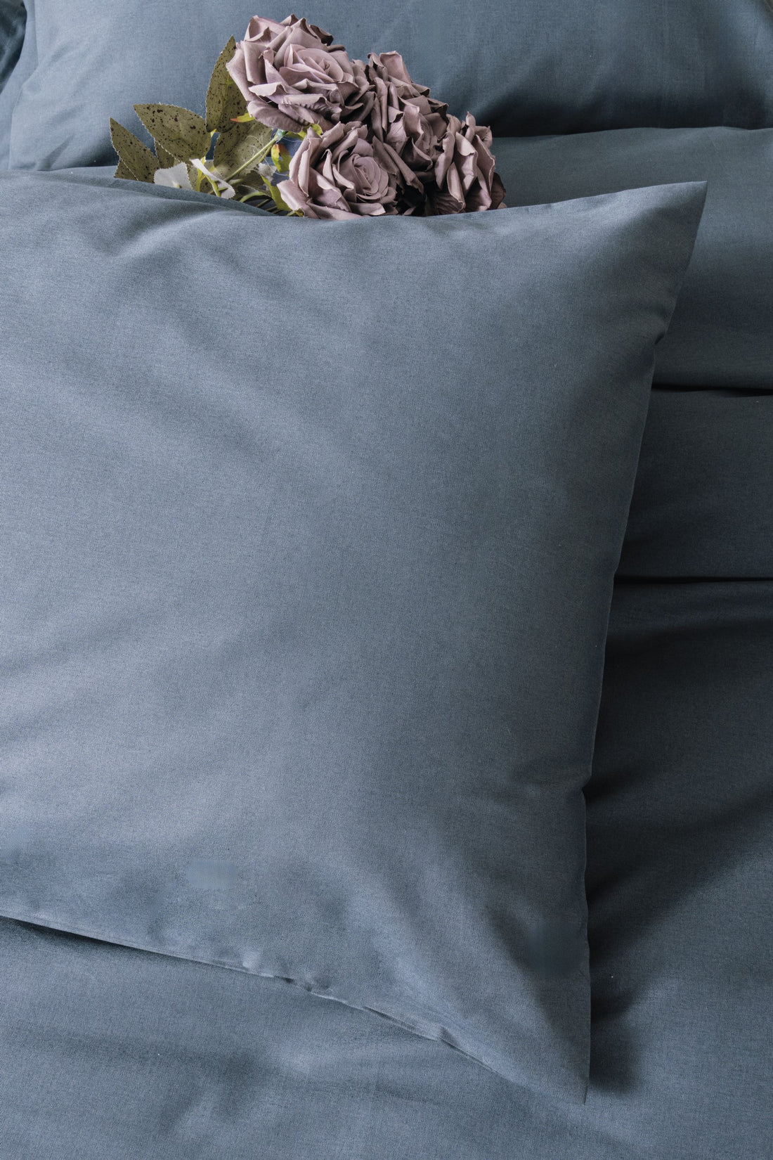 Cotton Box Plain Single Duvet Cover Set Anthracite