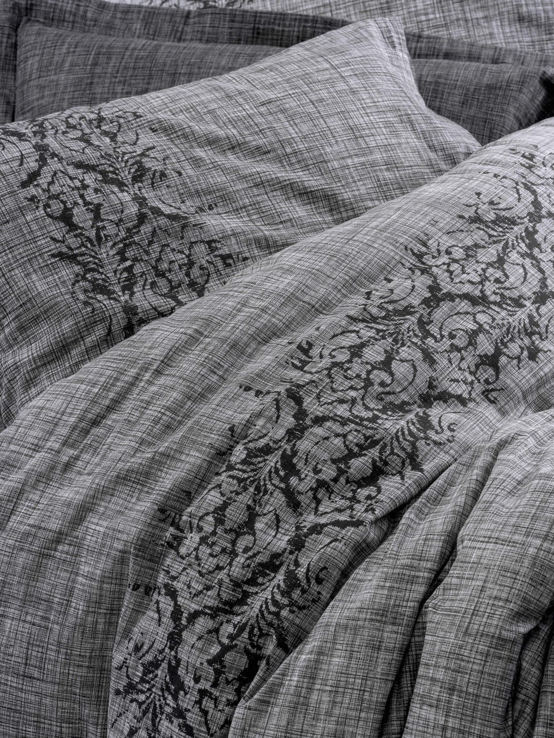 Cotton Box Plain Single Duvet Cover Set Sooty Gray