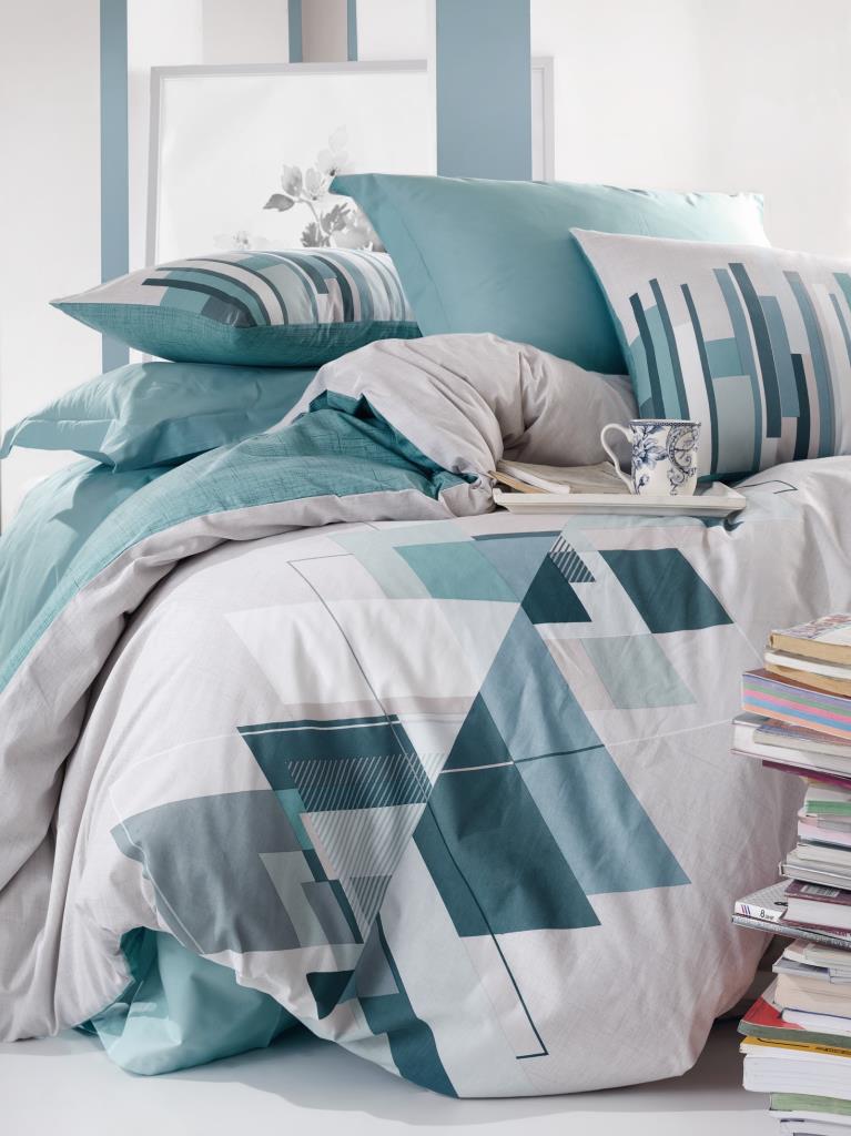 Cotton Box Ranforce Single Duvet Cover Set - Nesto Petrol