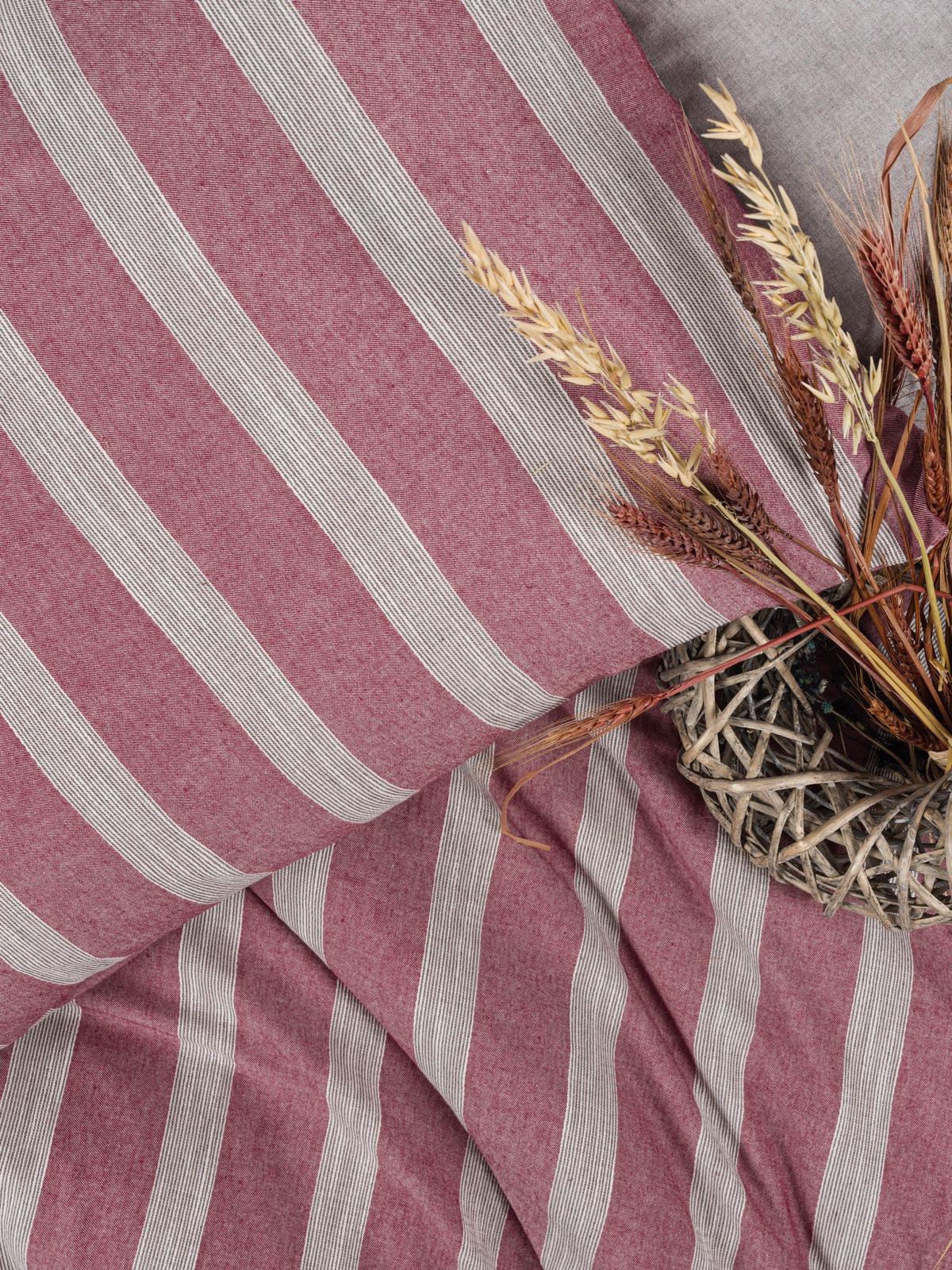 Cotton Box Ribbed Çift Kişilik Nevresim Takımı Bande Bordo