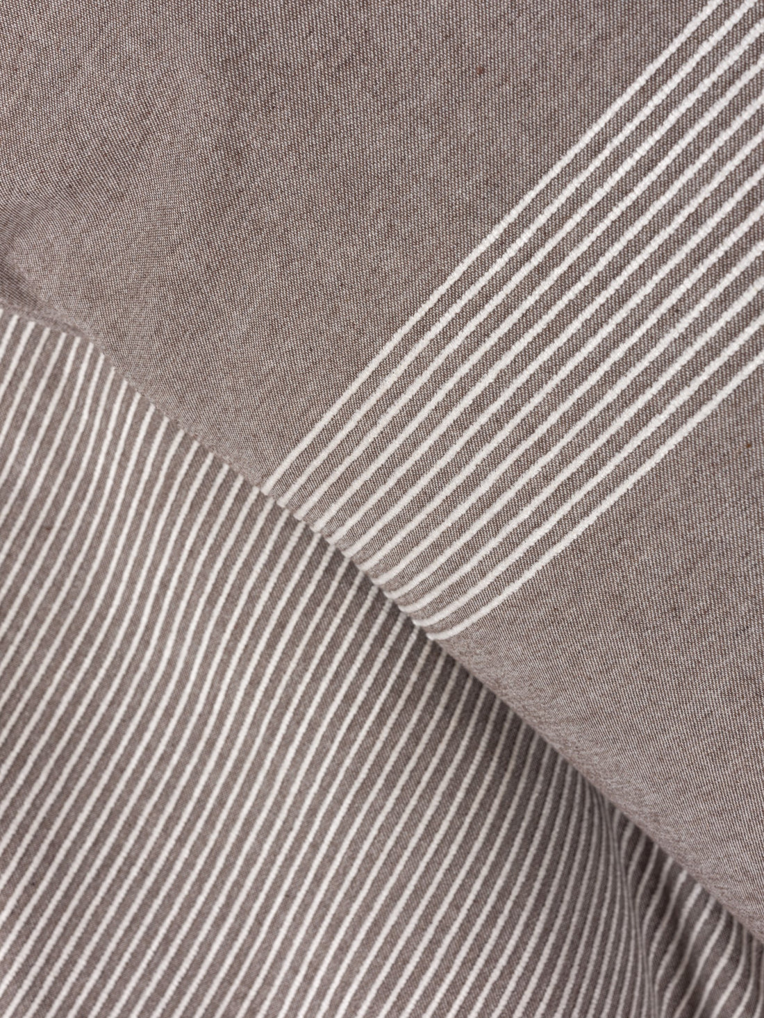 Cotton Box Ribbed Double Duvet Cover Set Linje Brown