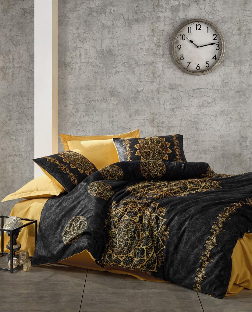 Cotton Box Saten Çift Kişilik Nevresim Takımı Alvina Gold