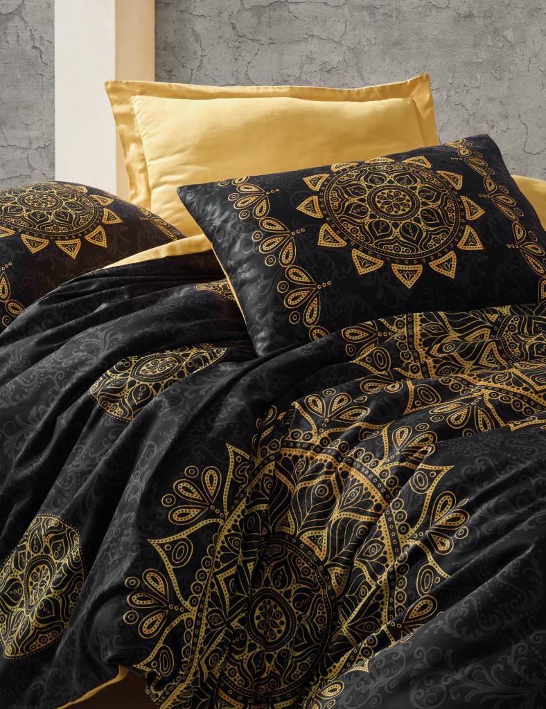 Cotton Box Saten Çift Kişilik Nevresim Takımı Alvina Gold