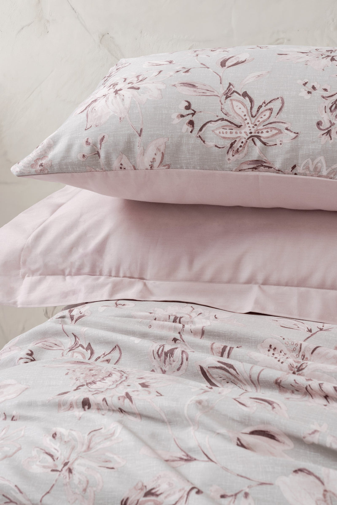 Cotton Box Saten Çift Kişilik Nevresim Takımı Calluna Pudra