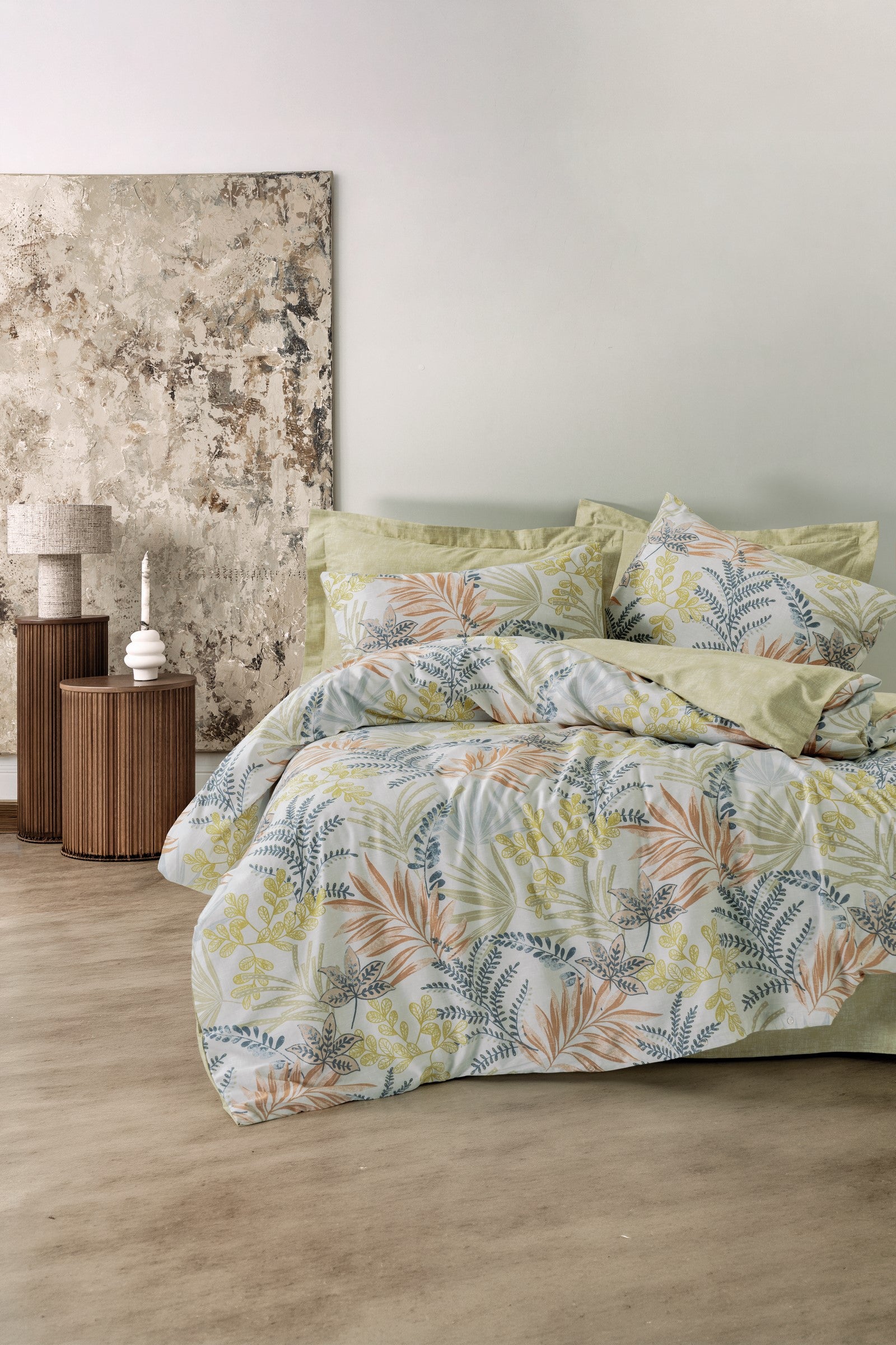 Cotton Box Saten Çift Kişilik Nevresim Takımı Canopy Yeşil
