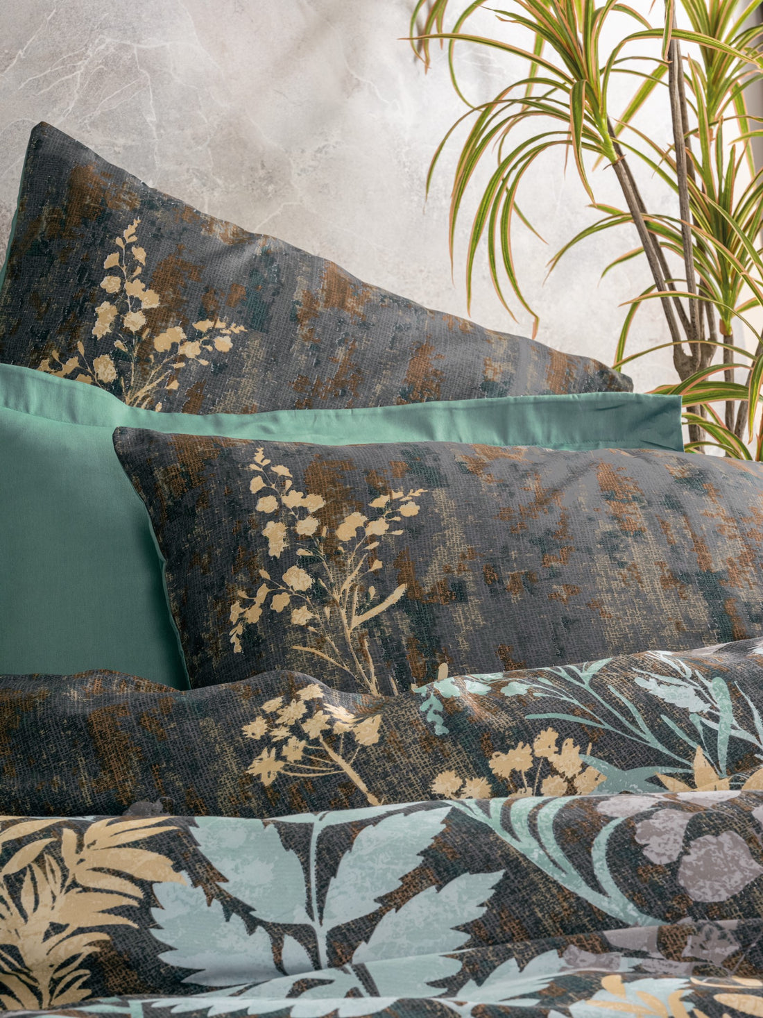 Cotton Box Satin Double Duvet Cover Set Clorasa Mint