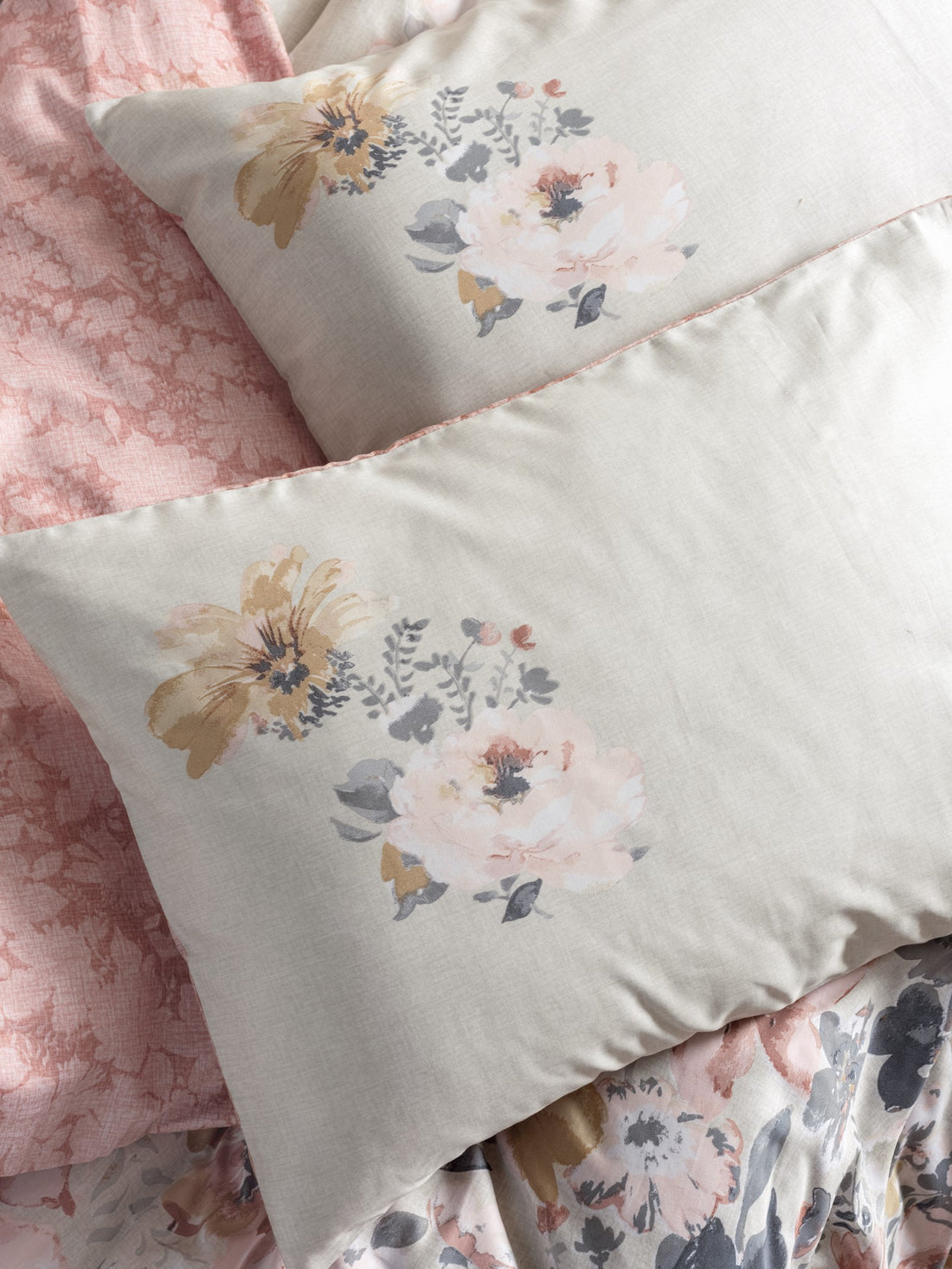 Cotton Box Saten Çift Kişilik Nevresim Takımı Dalya Pudra