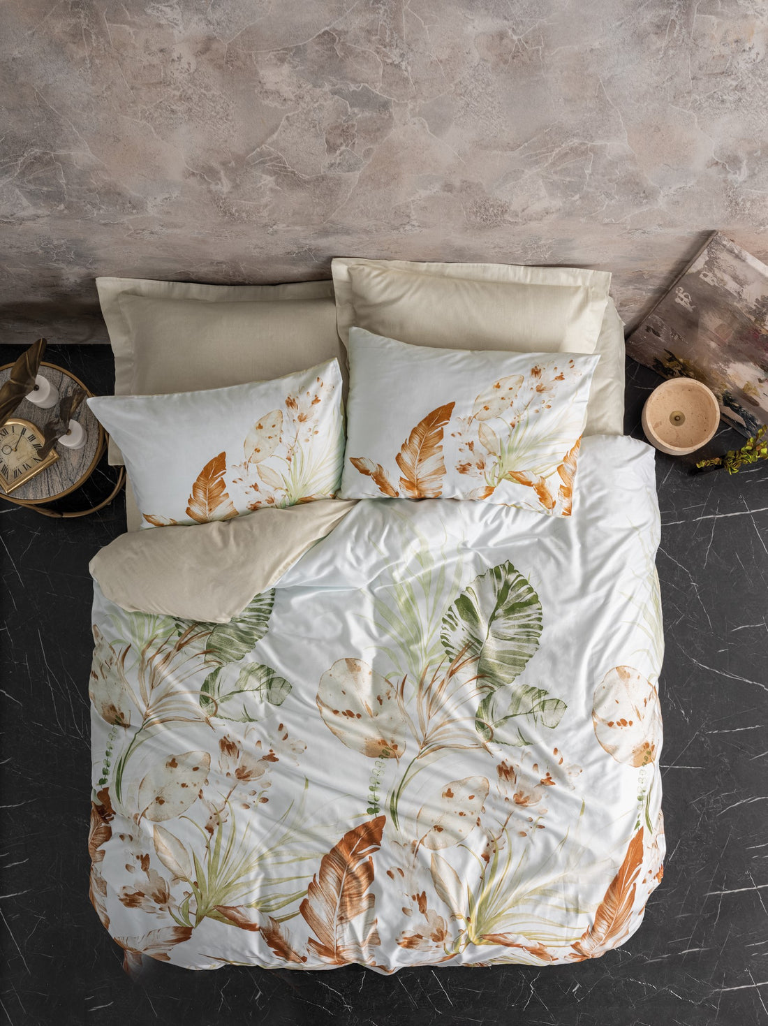 Cotton Box Saten Çift Kişilik Nevresim Takımı Luster Bej