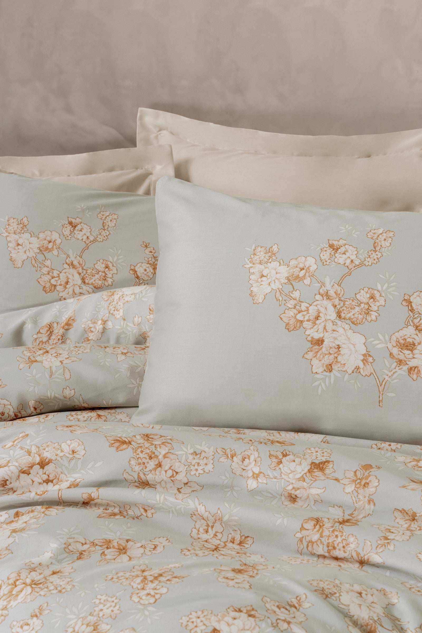 Cotton Box Saten Çift Kişilik Nevresim Takımı Melrose Bej