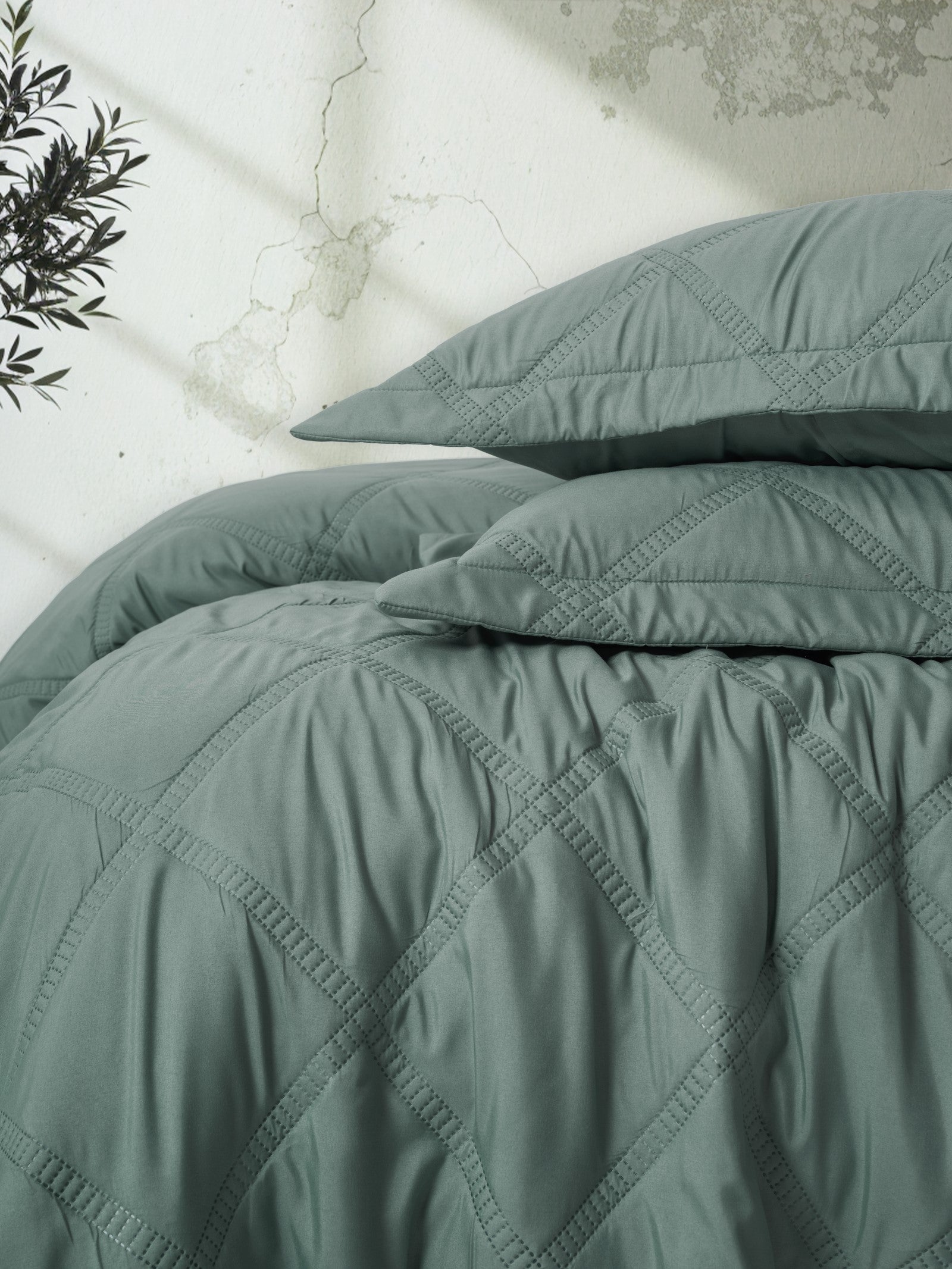 Cotton Box Serra Tek Kişilik Yatak Örtüsü Tila Mint