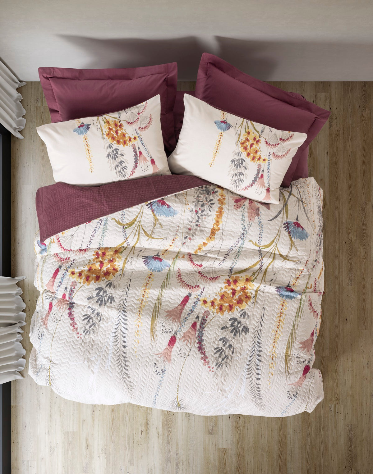 Cotton Box Single Complete Set Flos Claret Red