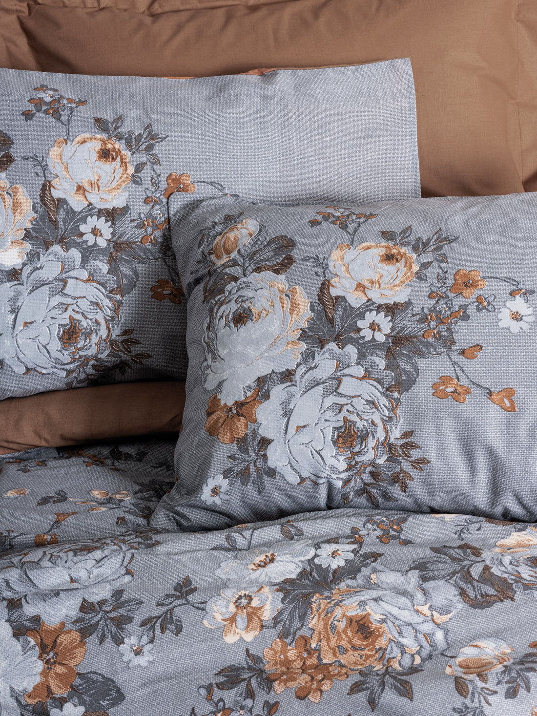 Cotton Box Single Duvet Cover Set Lenora Brown