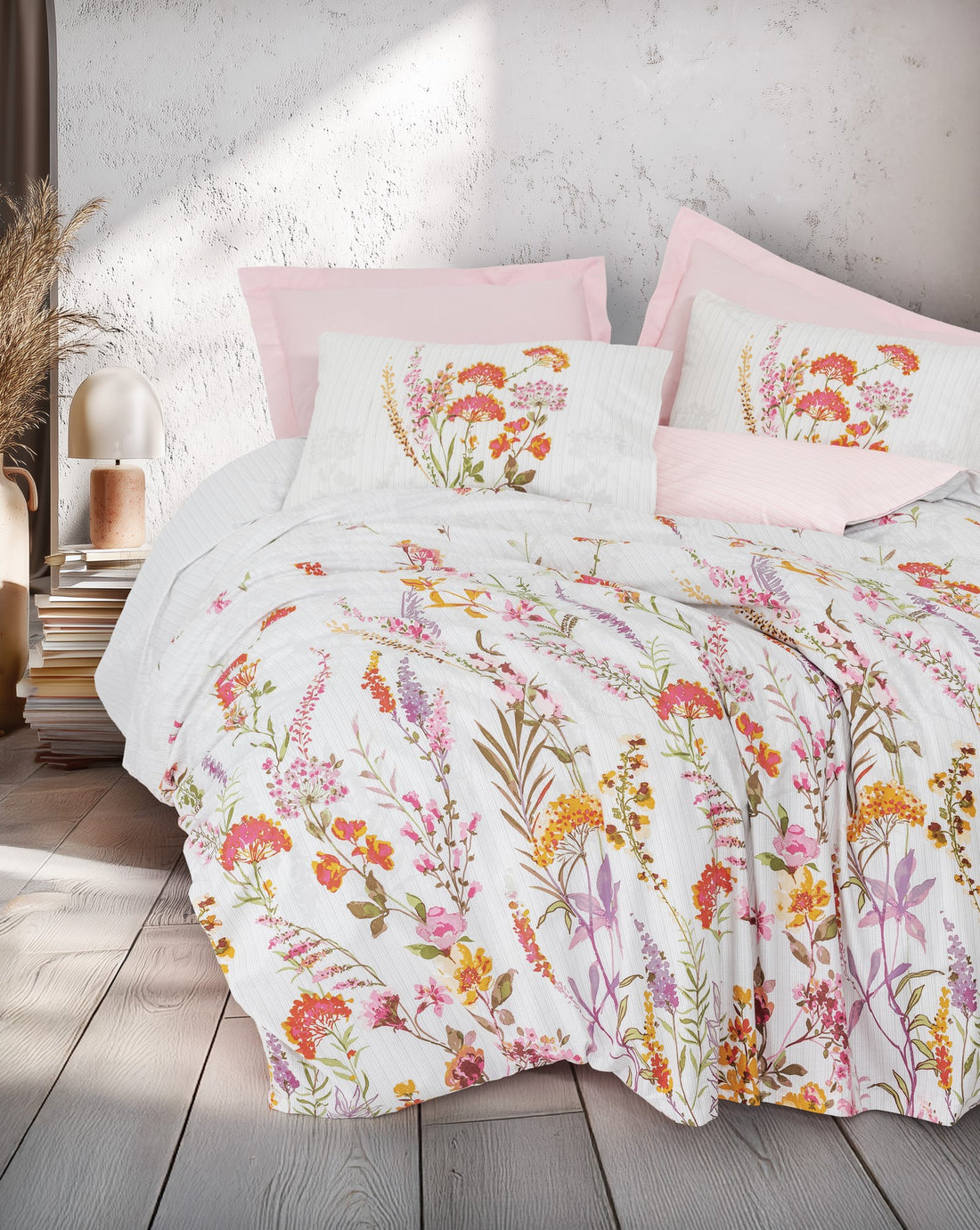 Cotton Box Tek Kişilik Nevresim Takımı Lilura Pembe